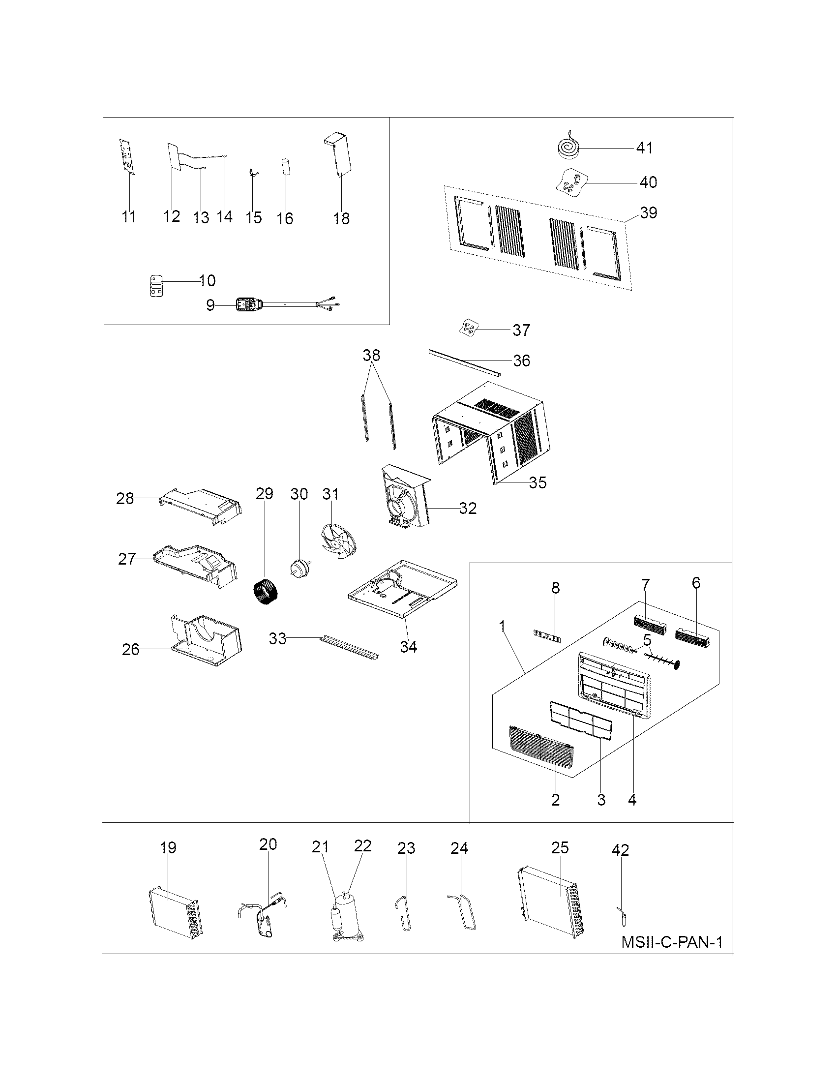 Frigidaire FRA083AT70 recommended spare parts diagram