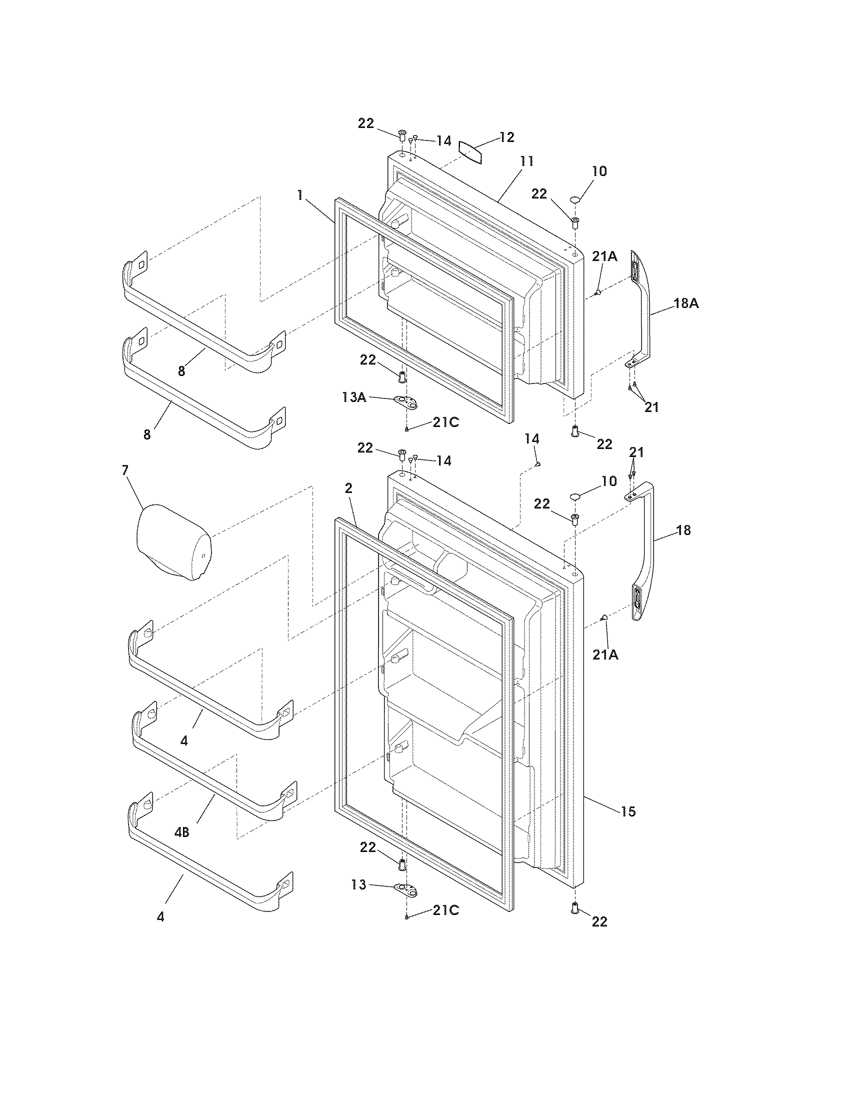 Frigidaire FFTR1814LM1 cabinet diagram
