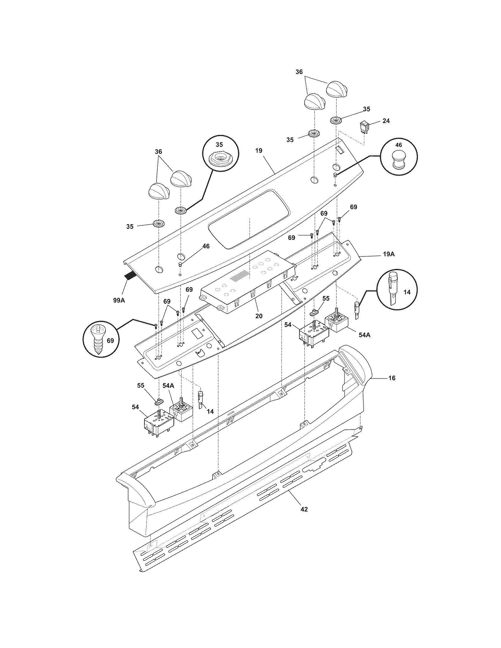 Frigidaire CFES355EB5 backguard diagram