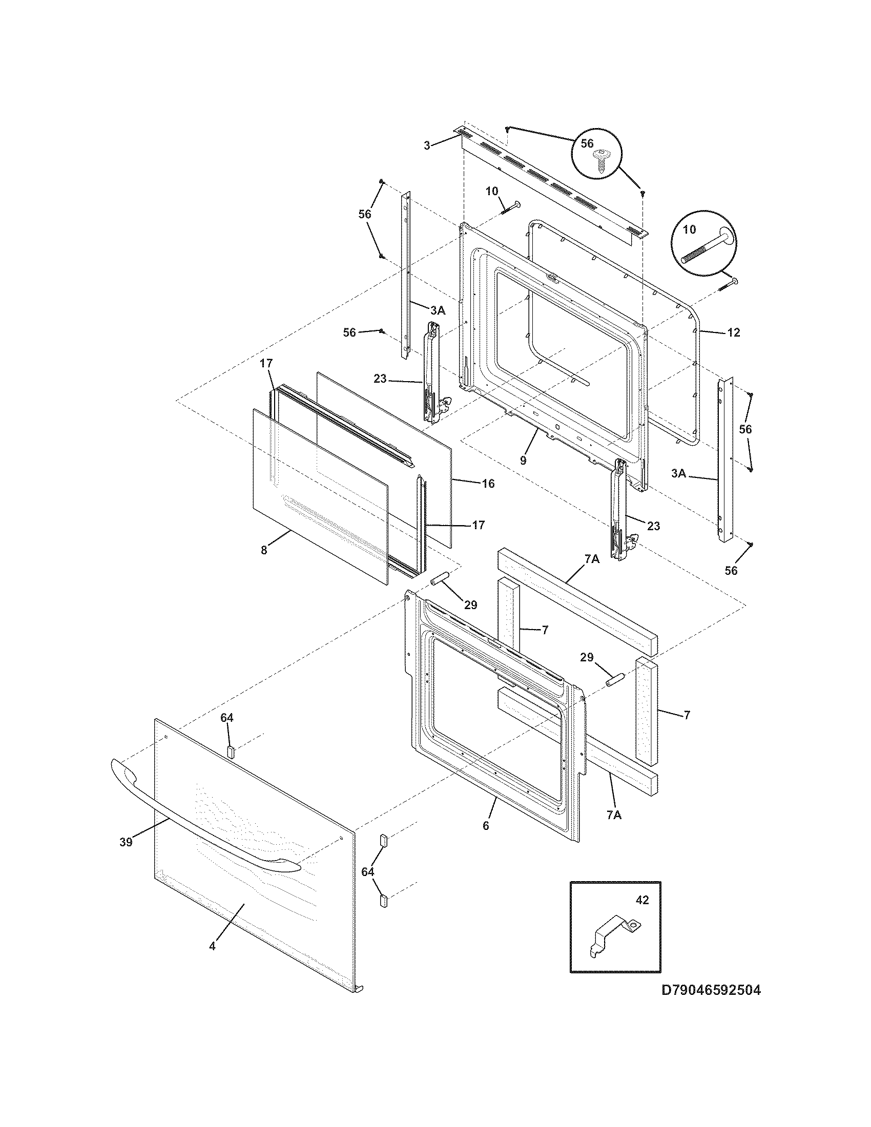 Frigidaire CFES355EB5 door diagram