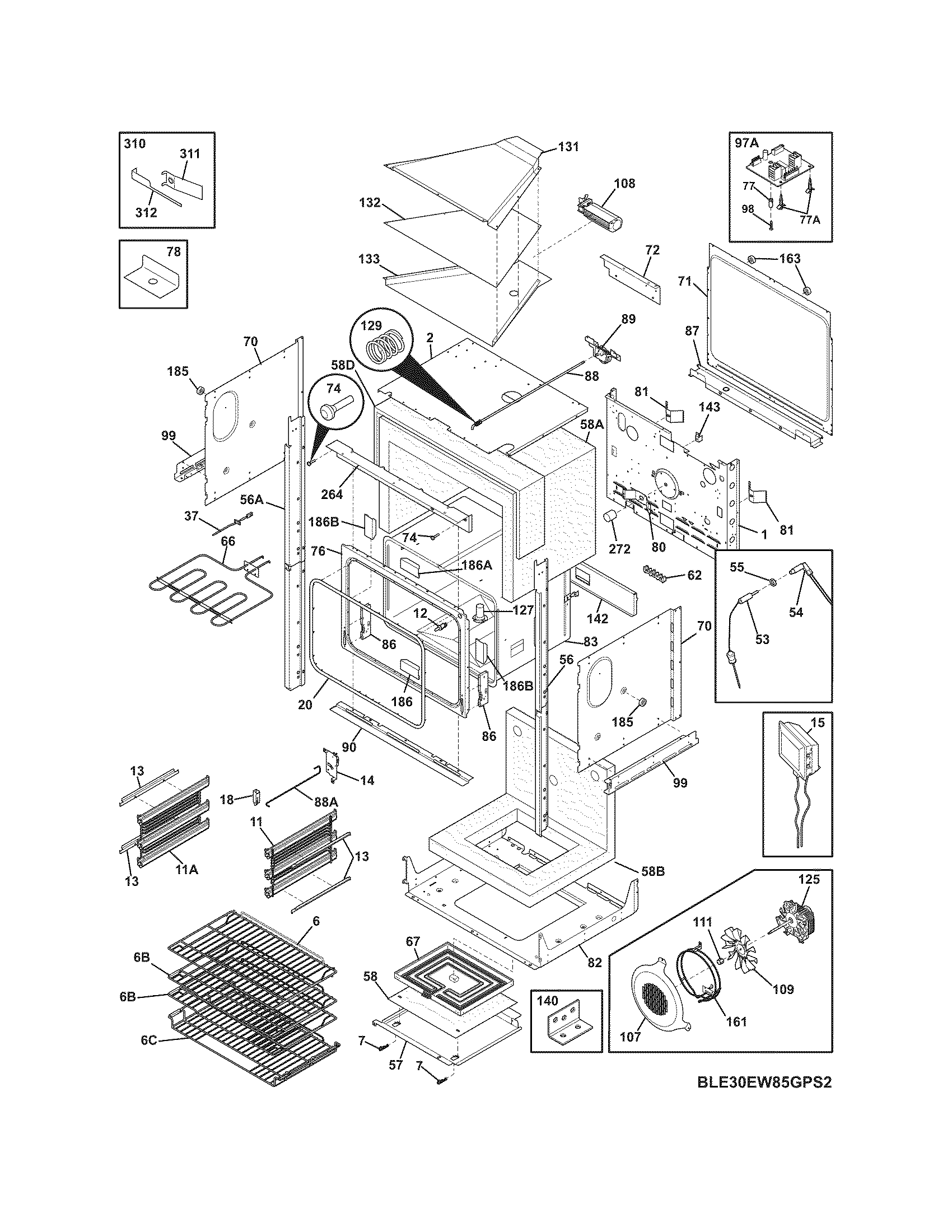 Electrolux E30EW8CGPS4 lower oven diagram