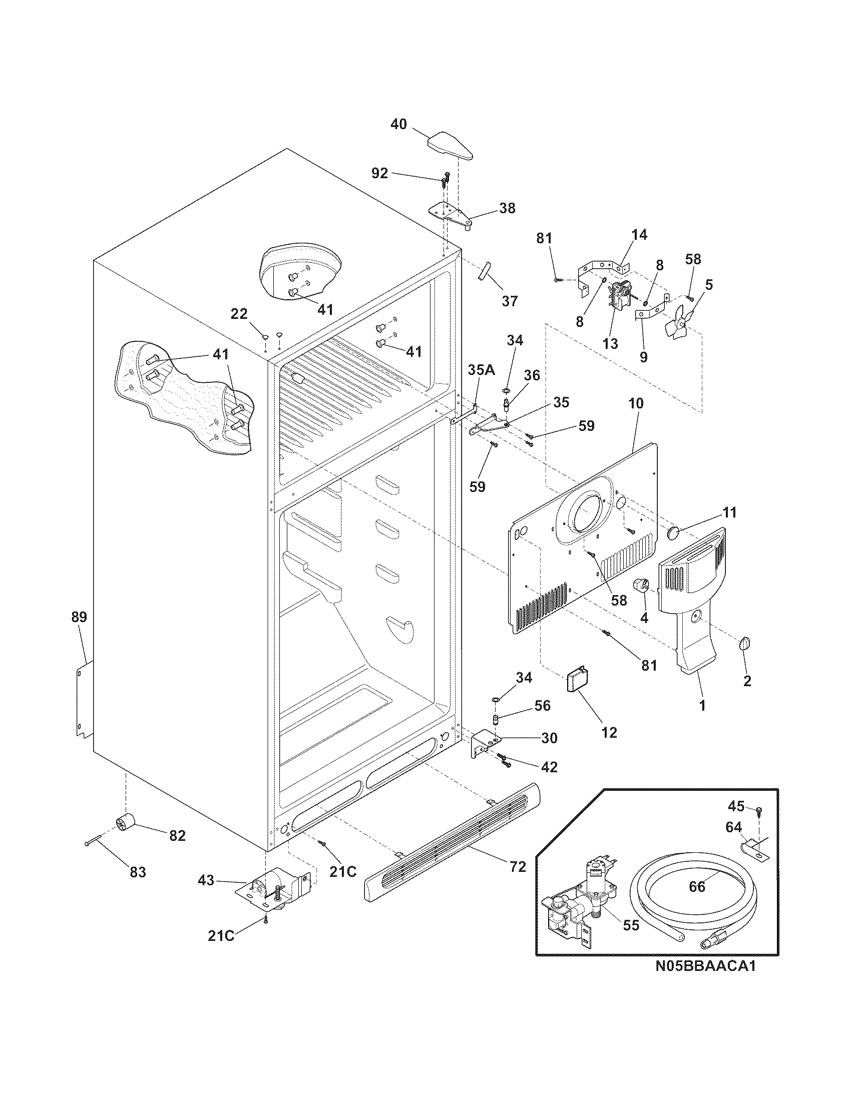 Frigidaire LFHT1817LF0 cabinet diagram