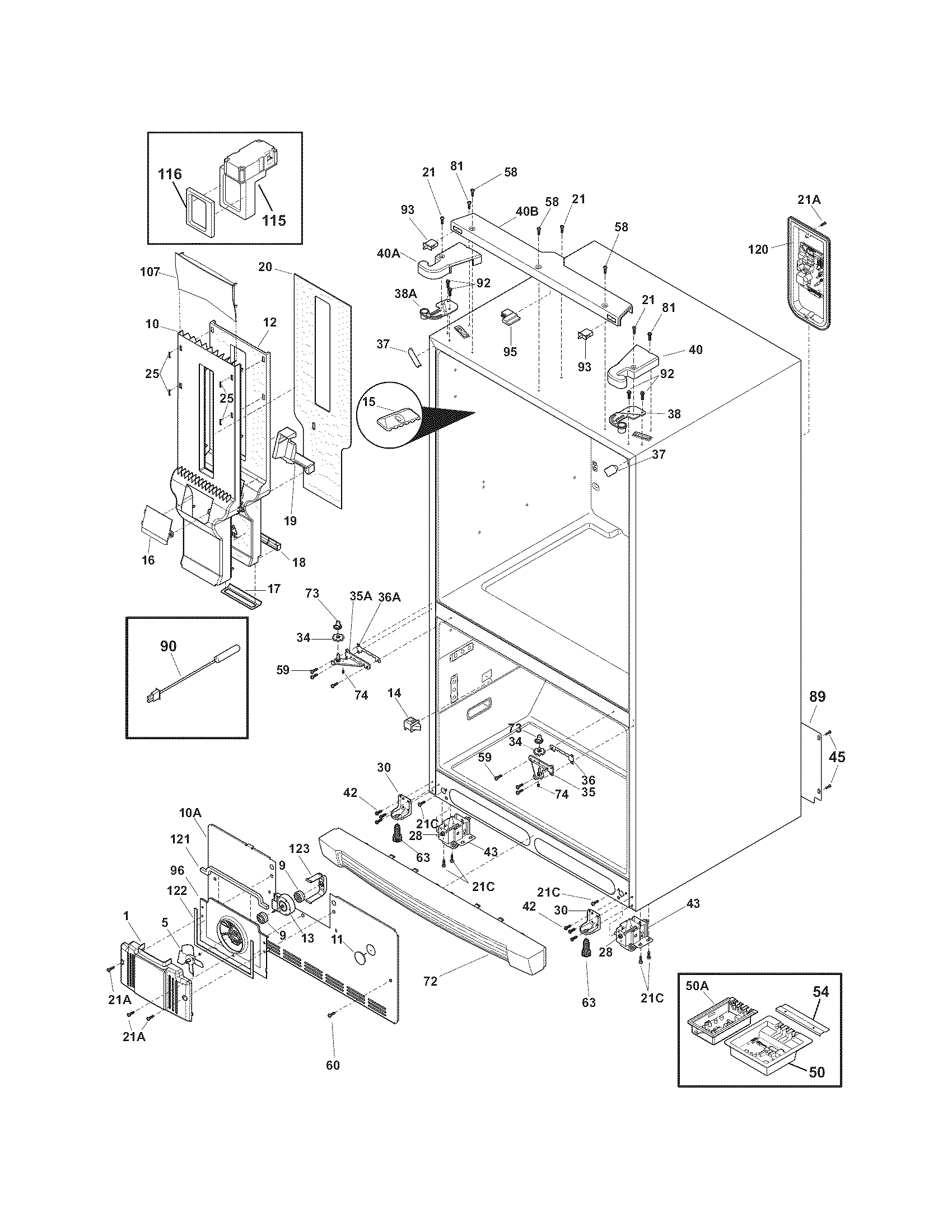 Electrolux EW28BS71IS3 cabinet diagram