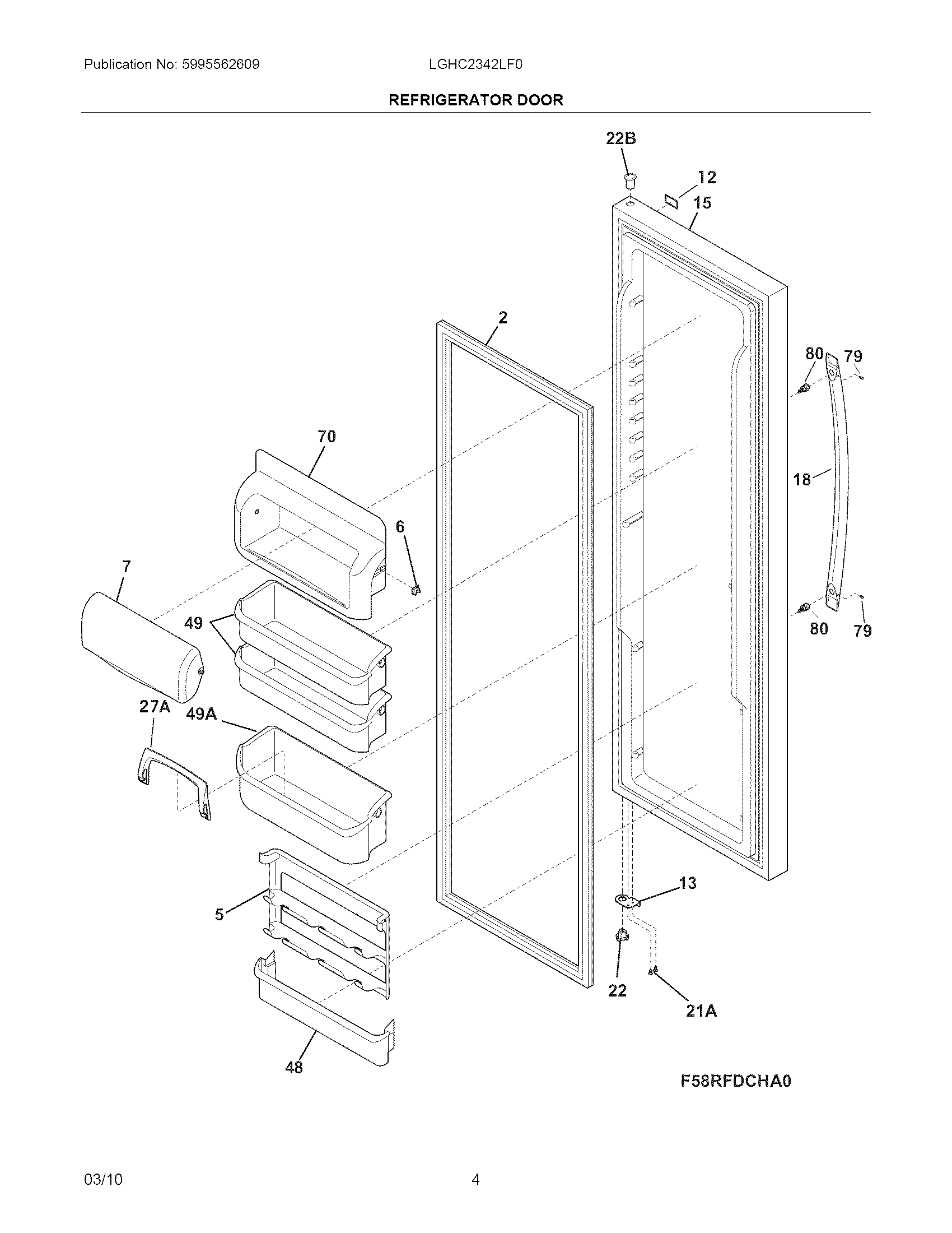 Frigidaire LGHC2342LF0 refrigerator door diagram