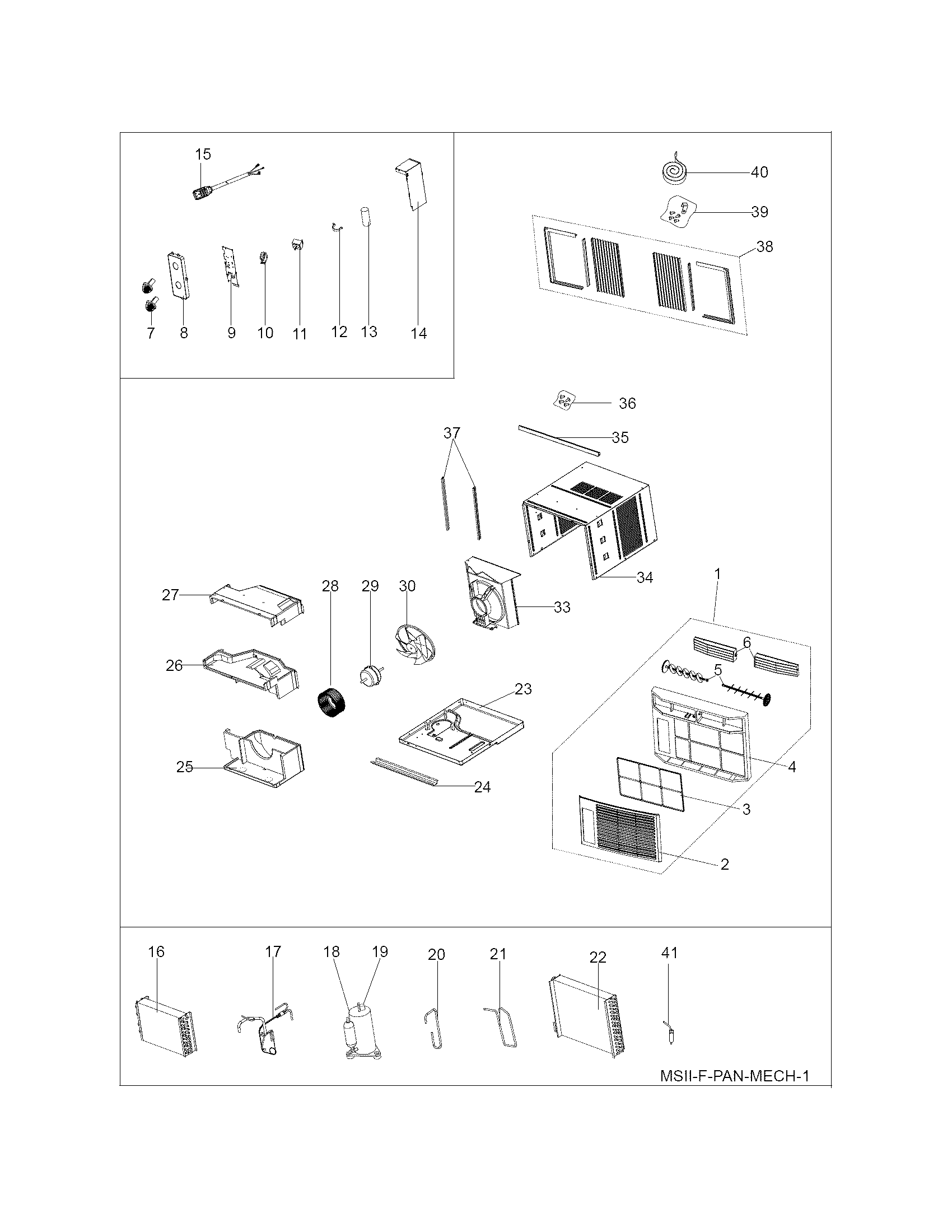 Frigidaire FRA062AT70 recommended spare parts diagram