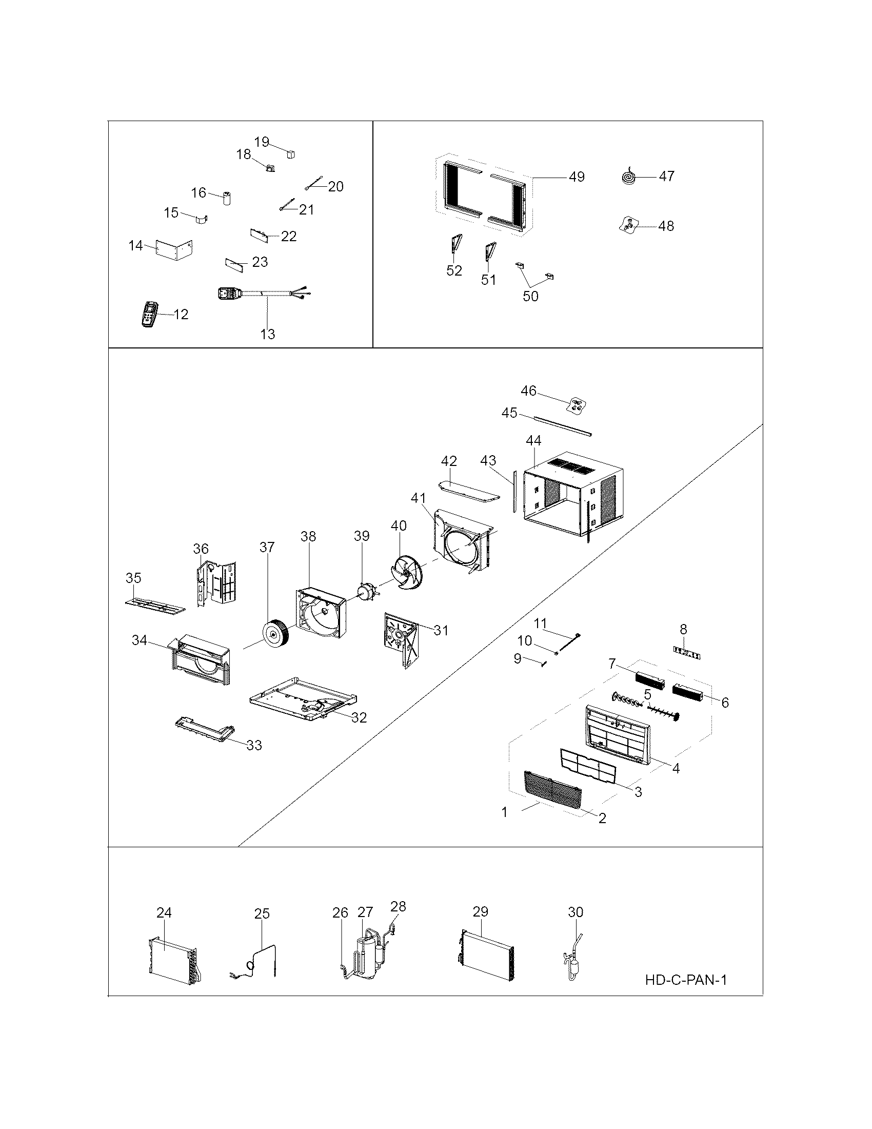 Frigidaire FRA226ST20 recommended spare parts diagram