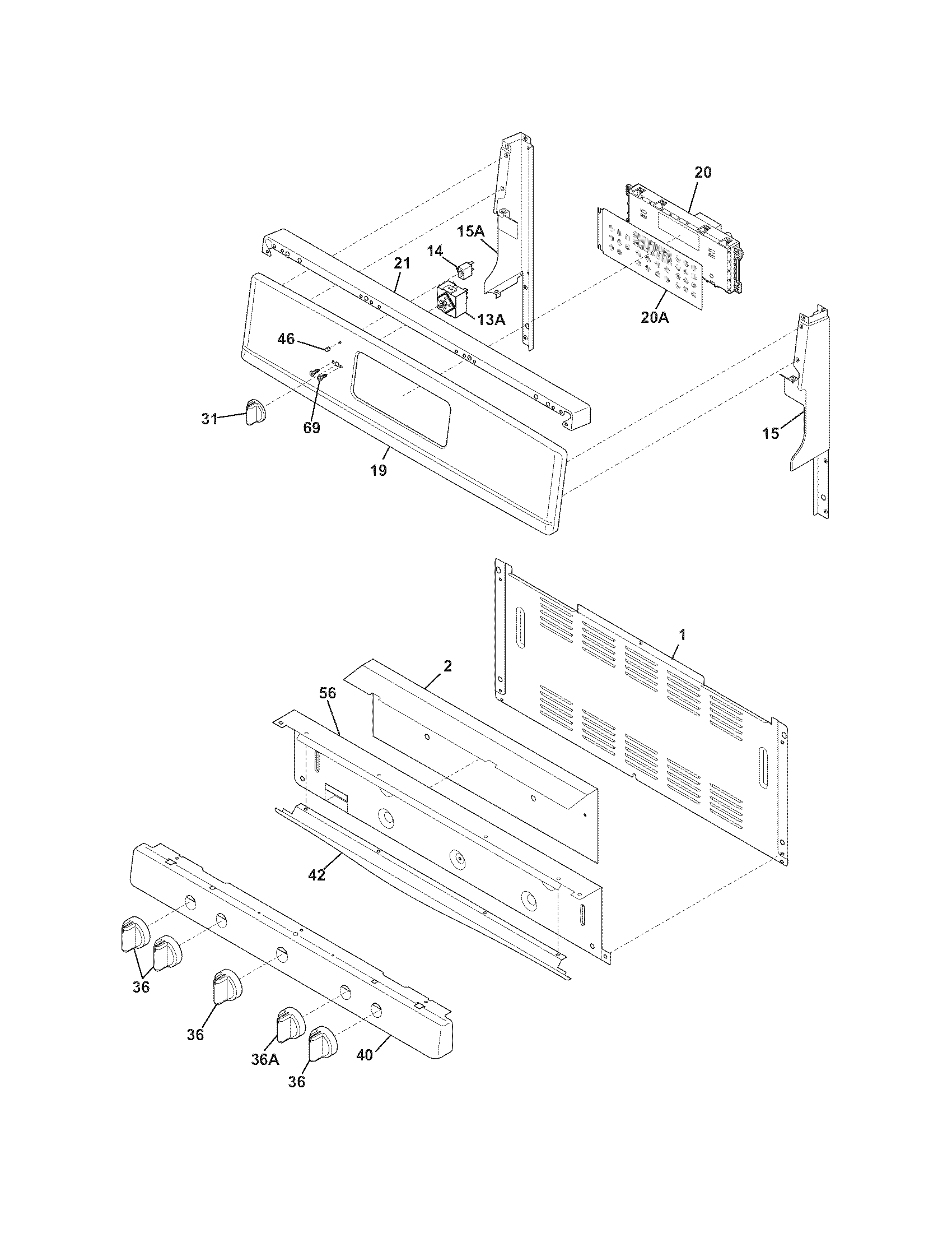 Frigidaire DGGF3054KFF backguard diagram