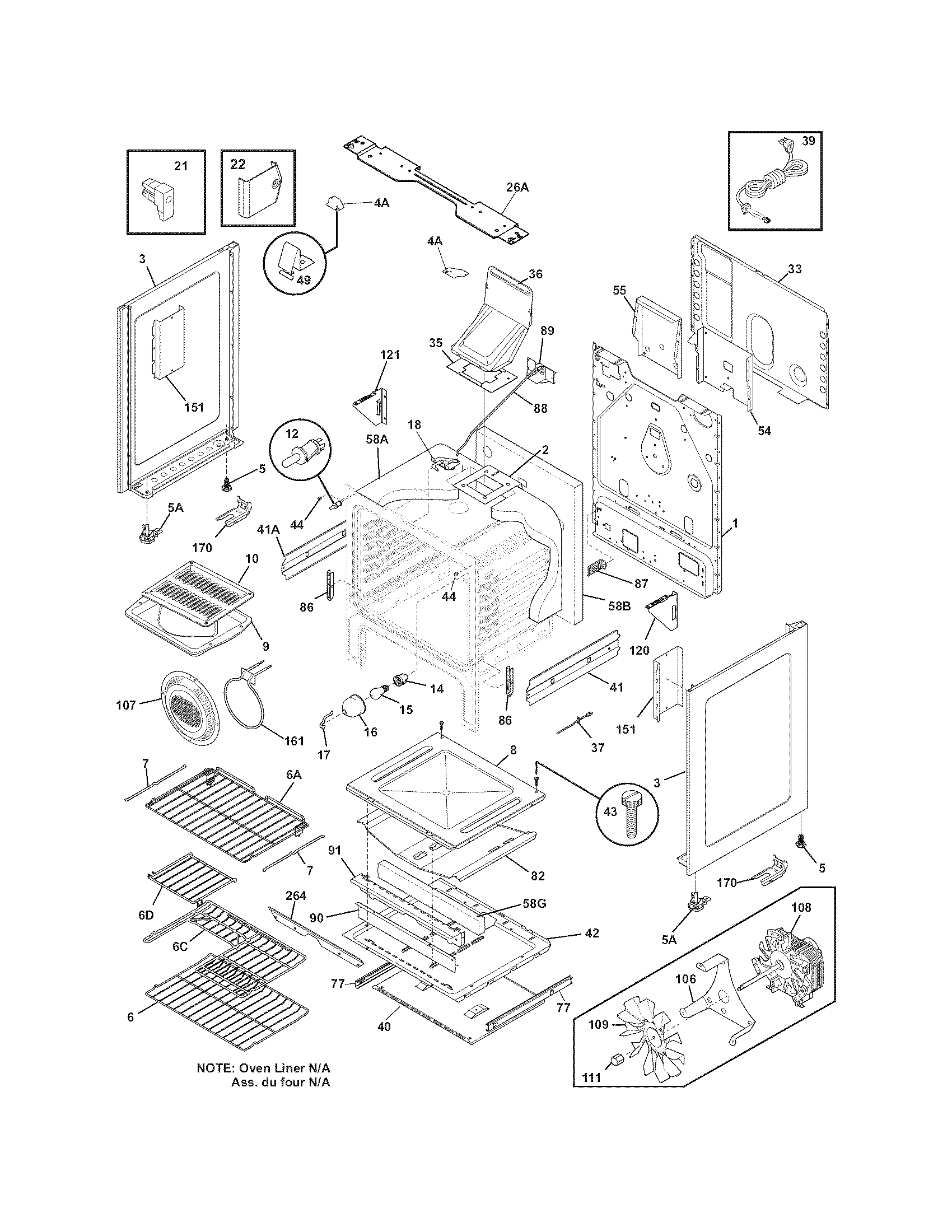 Frigidaire FPGF3081KFF body diagram