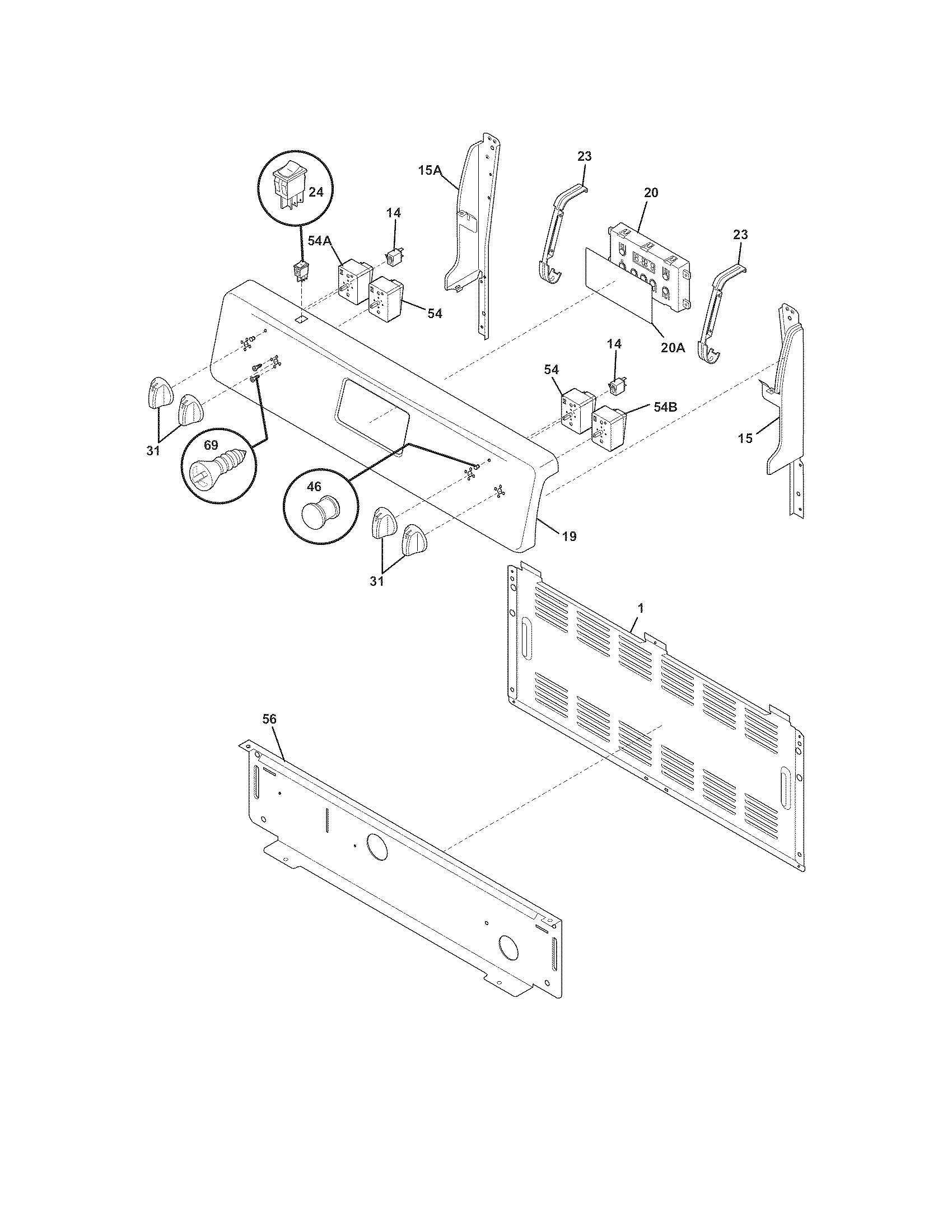 Frigidaire FFEF3013LMA backguard diagram
