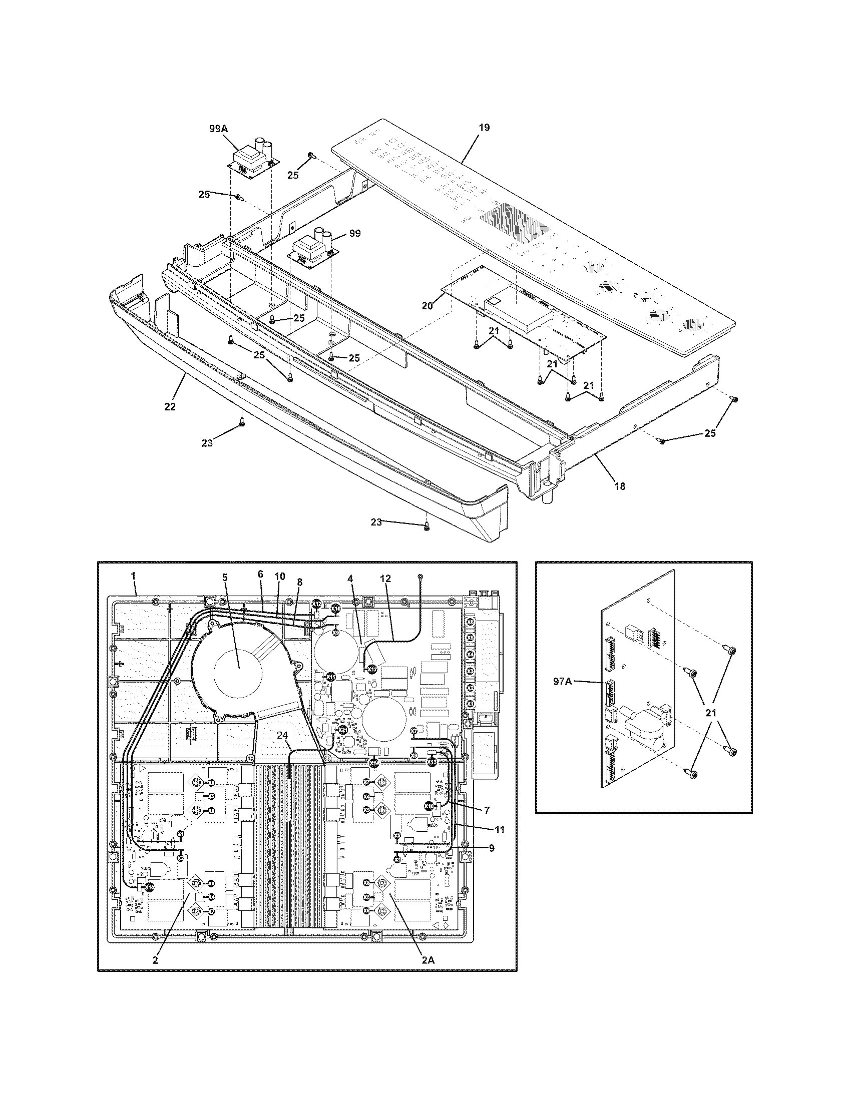 Electrolux EW30IS65JSA control panel/induction unit diagram