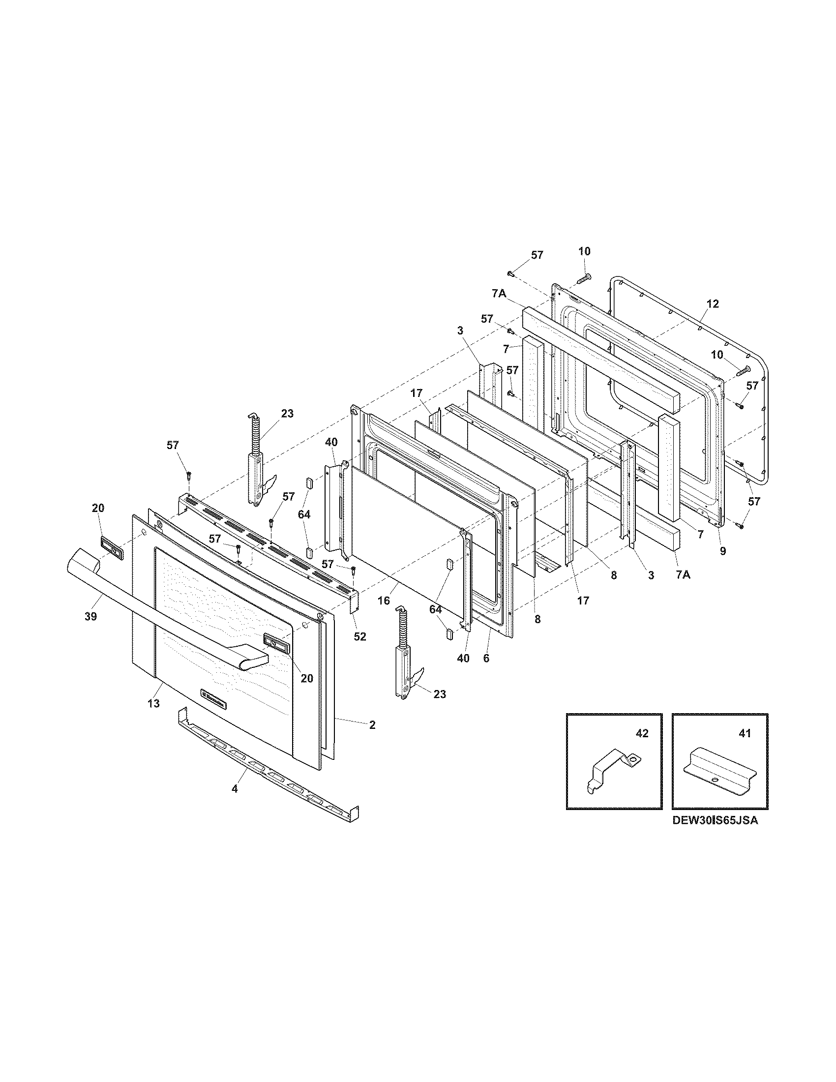 Electrolux EW30IS65JSA door diagram