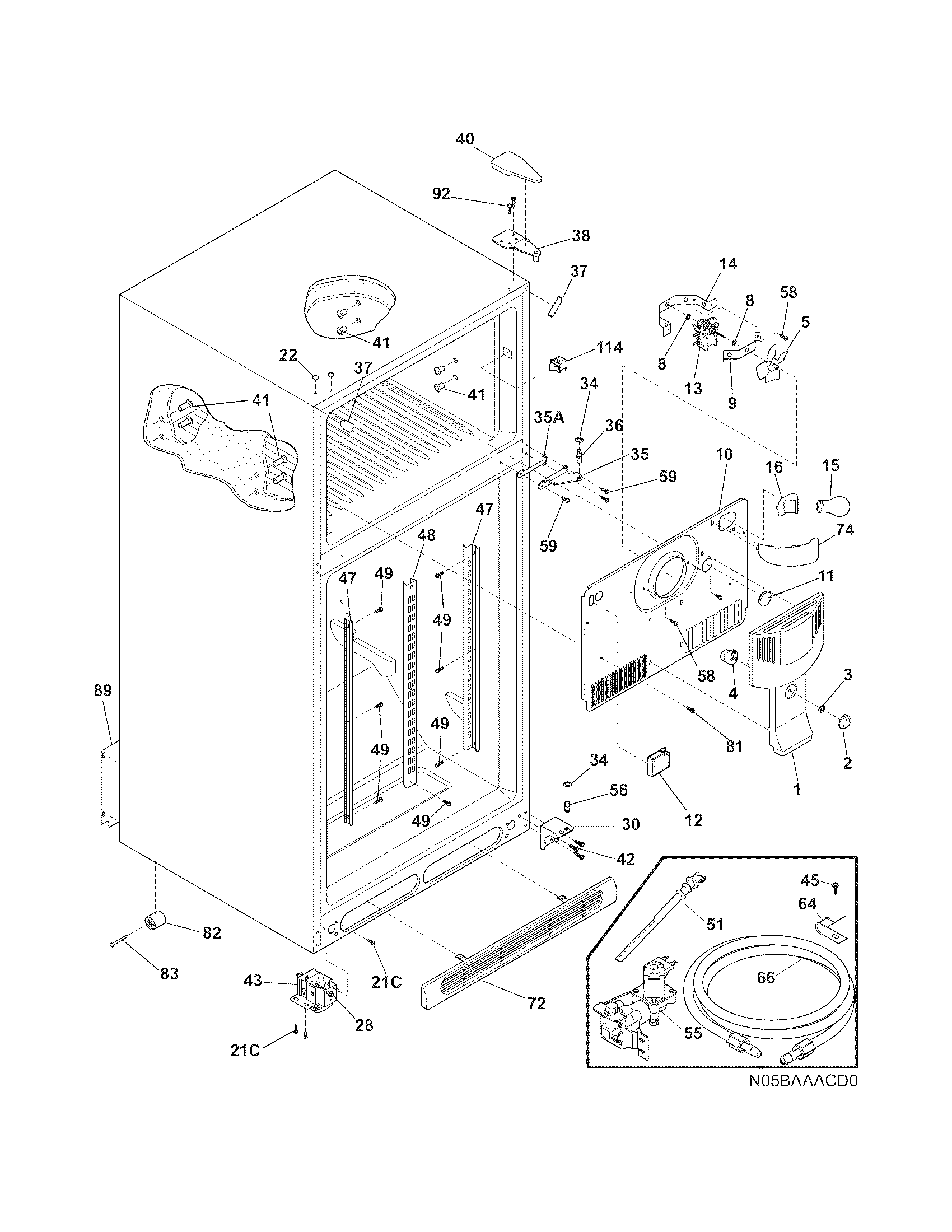 Frigidaire LGHT2137LE0 cabinet diagram