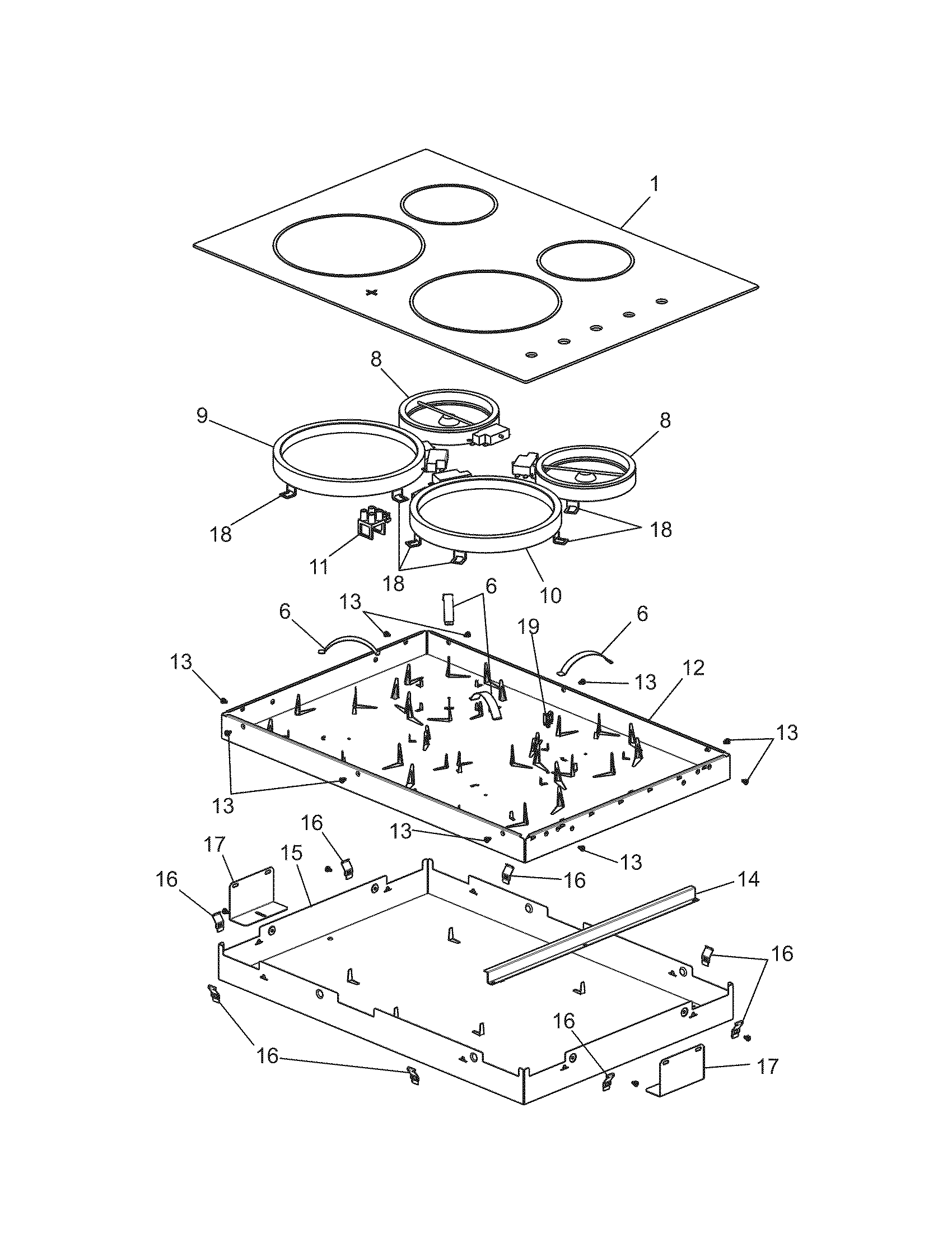 Kenmore 79042733903 maintop/surface units diagram