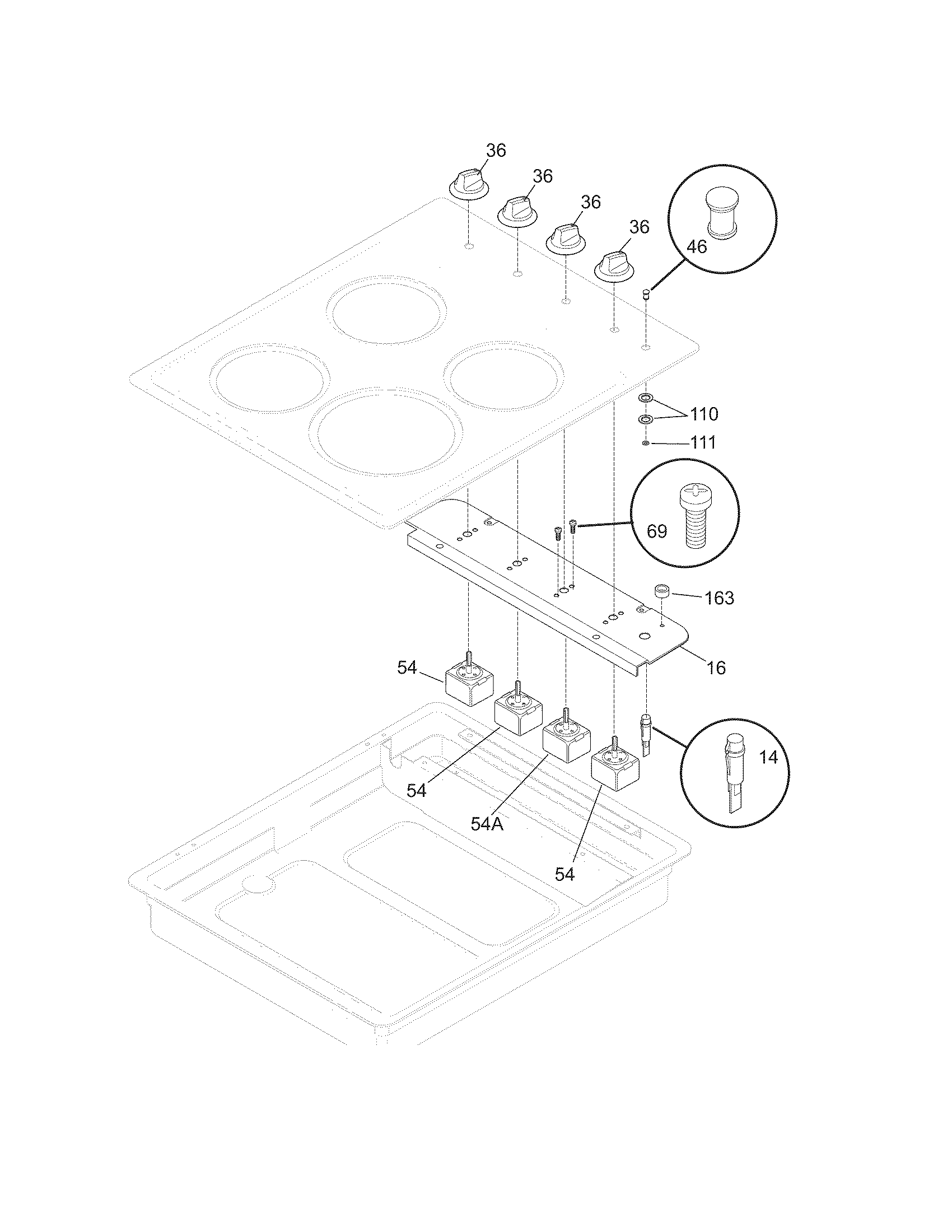 Frigidaire FFEC2605LS1 control panel diagram