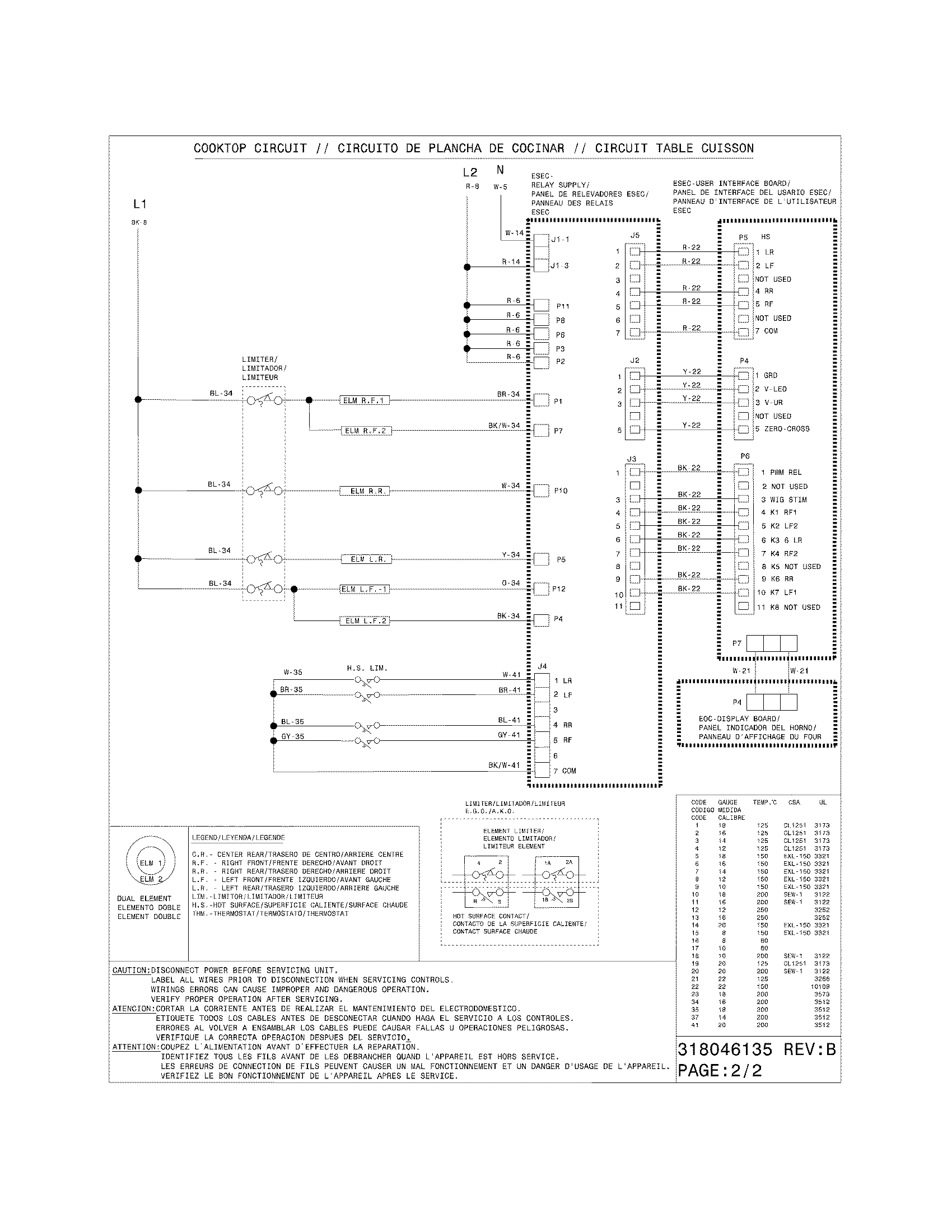 Frigidaire FGEF304DKWB wiring diagram diagram