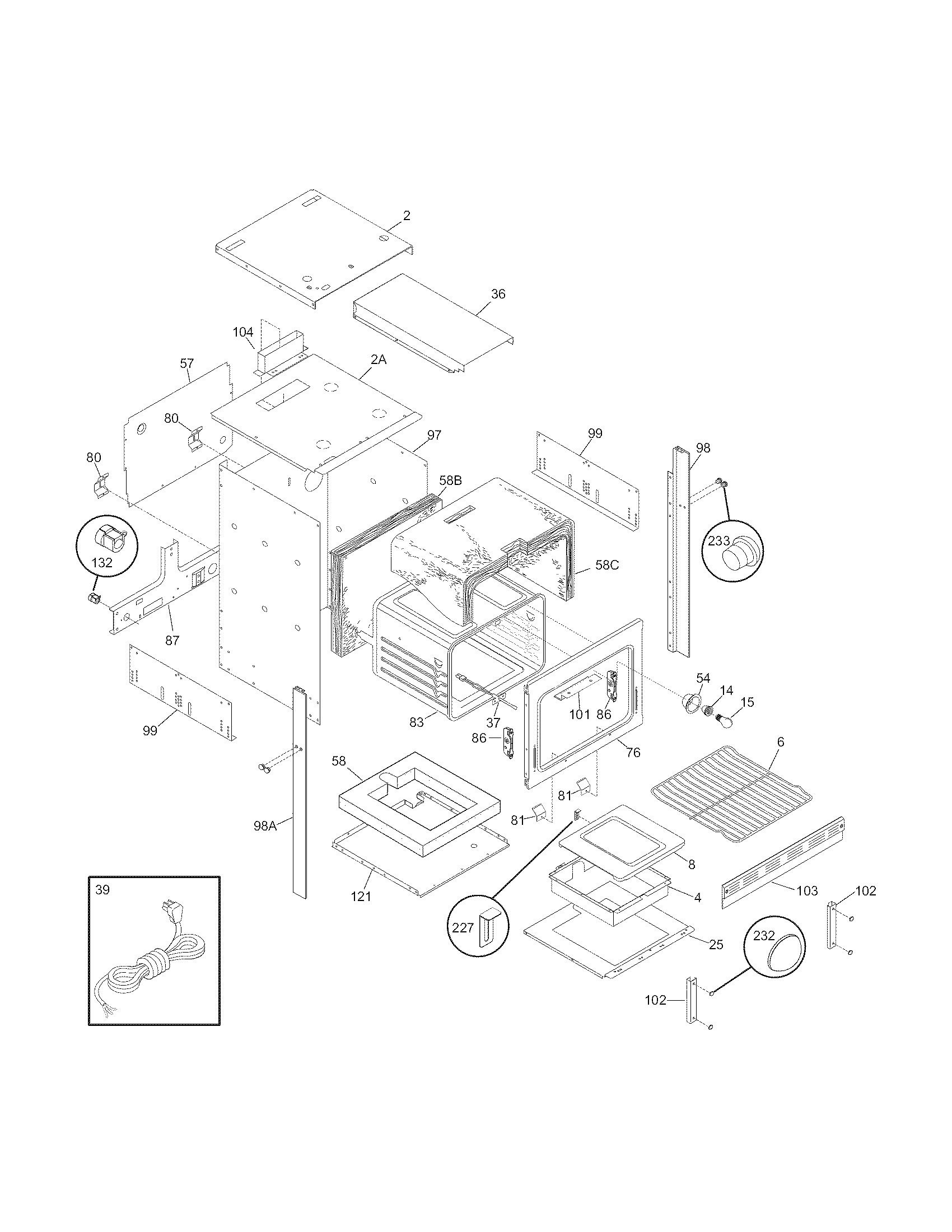 Frigidaire FGB24L2ECC body diagram