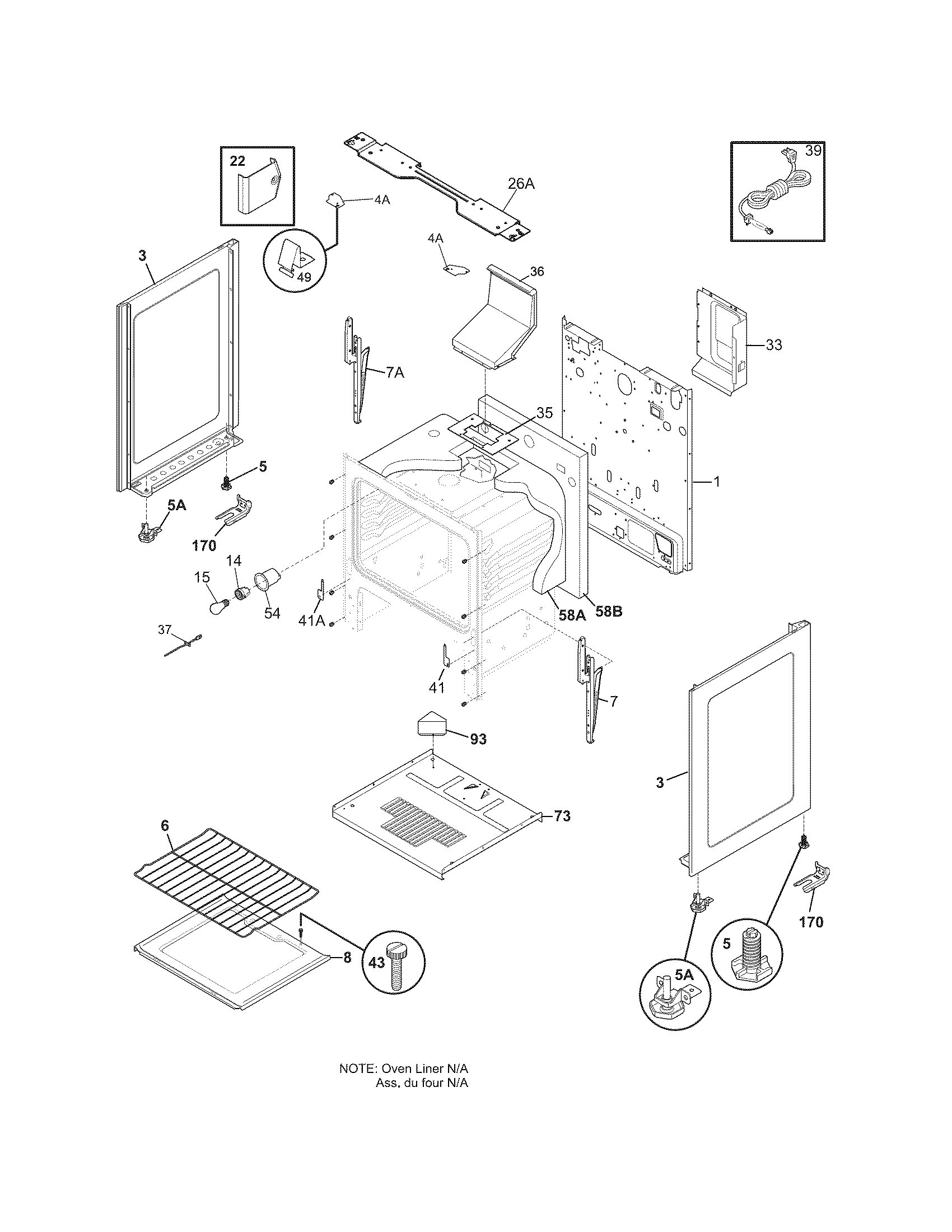 Frigidaire FGF348KSE body diagram
