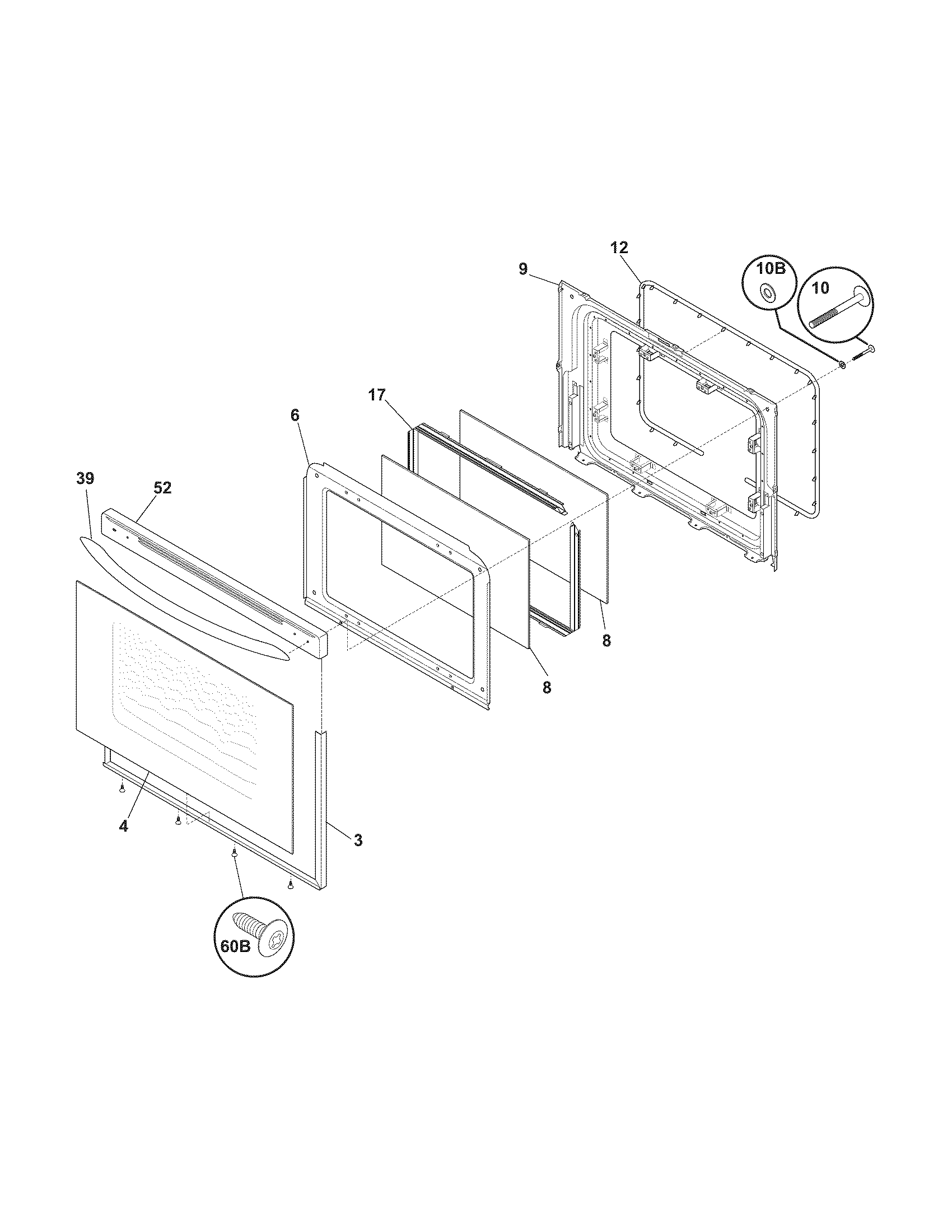 Frigidaire FGF348KSE door diagram