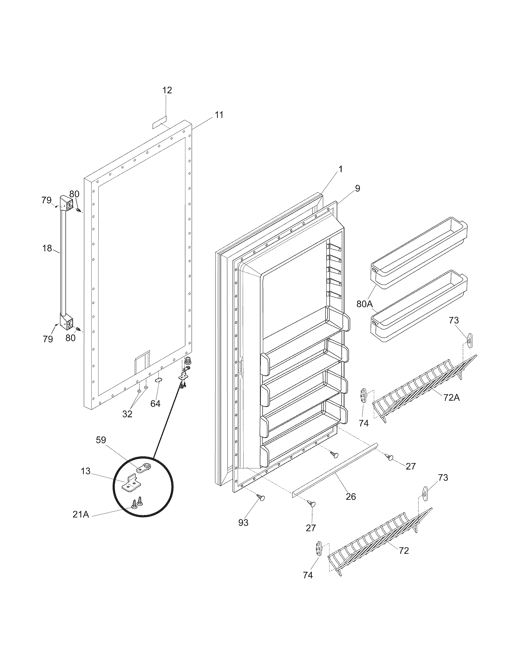 Electrolux E32AF75FPS4 door diagram