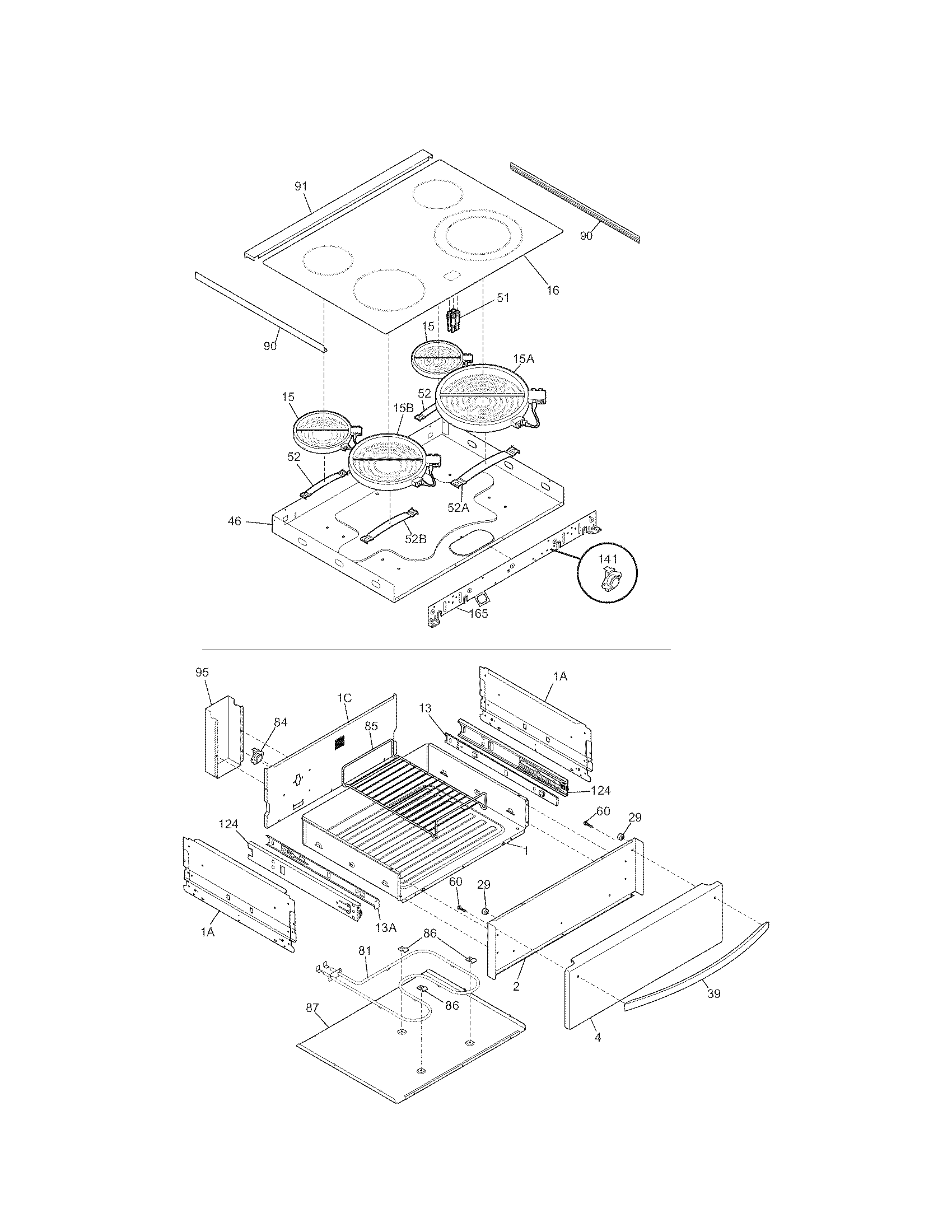 Kenmore 79046892901 top/drawer diagram