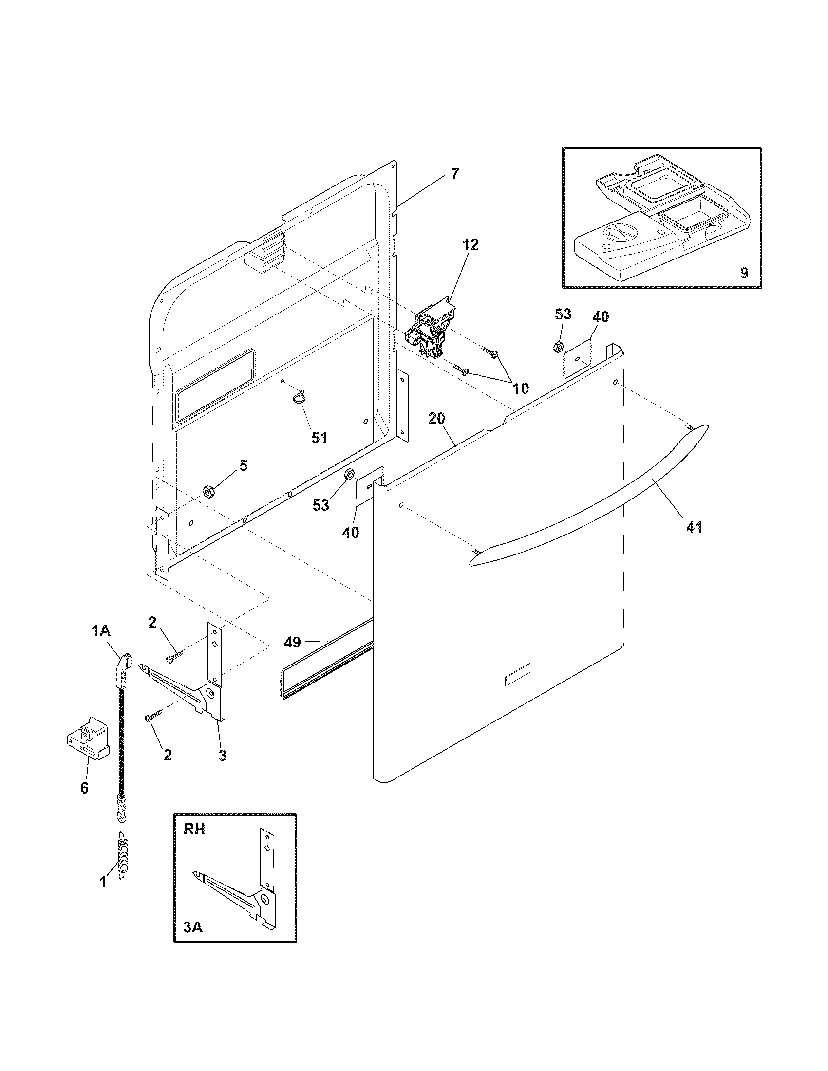 Kenmore 58715203803A door diagram