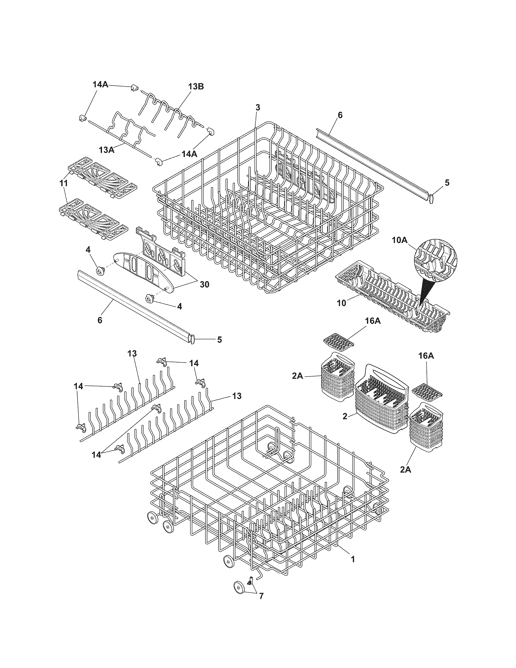 Kenmore 58715203803A racks diagram