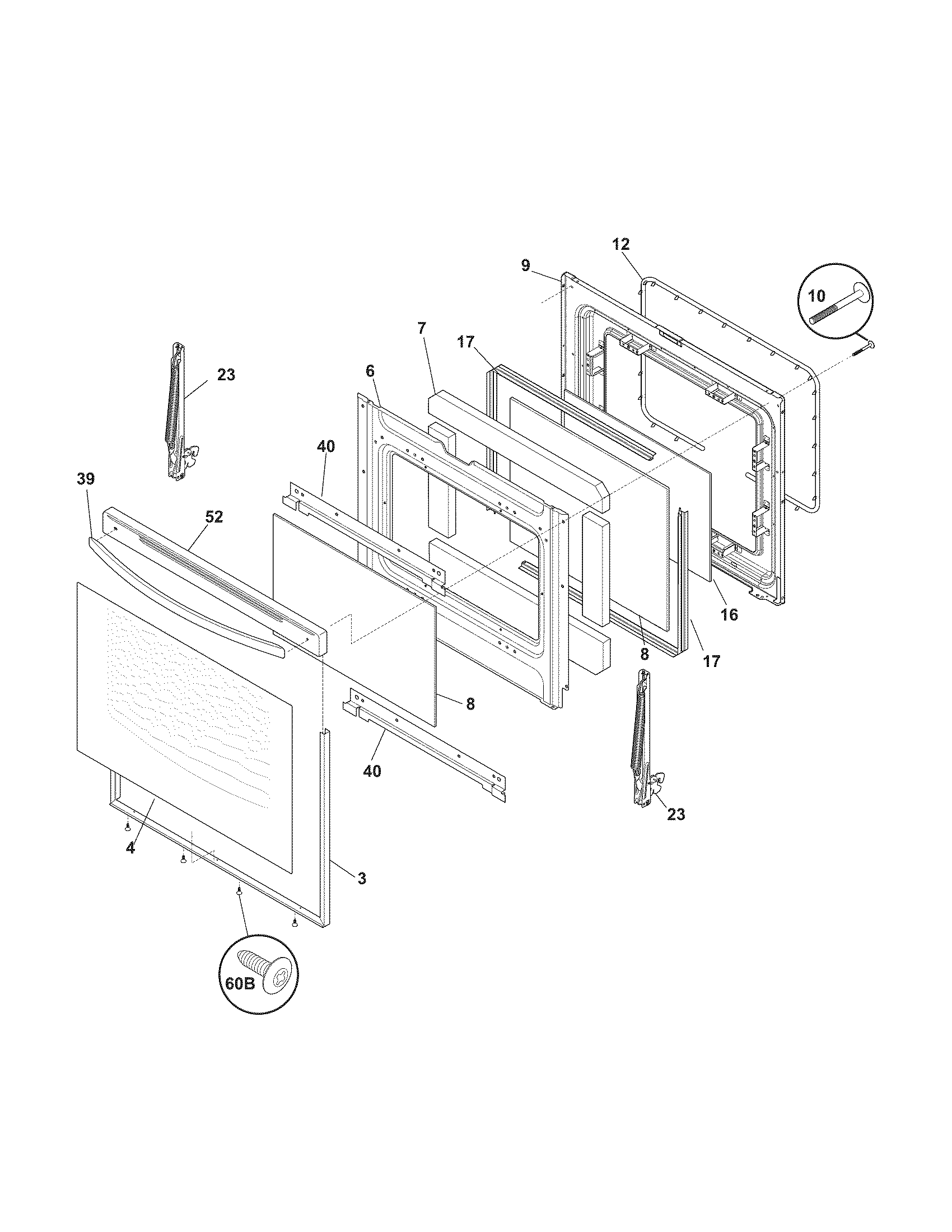 Kenmore Elite 79077532805 door diagram