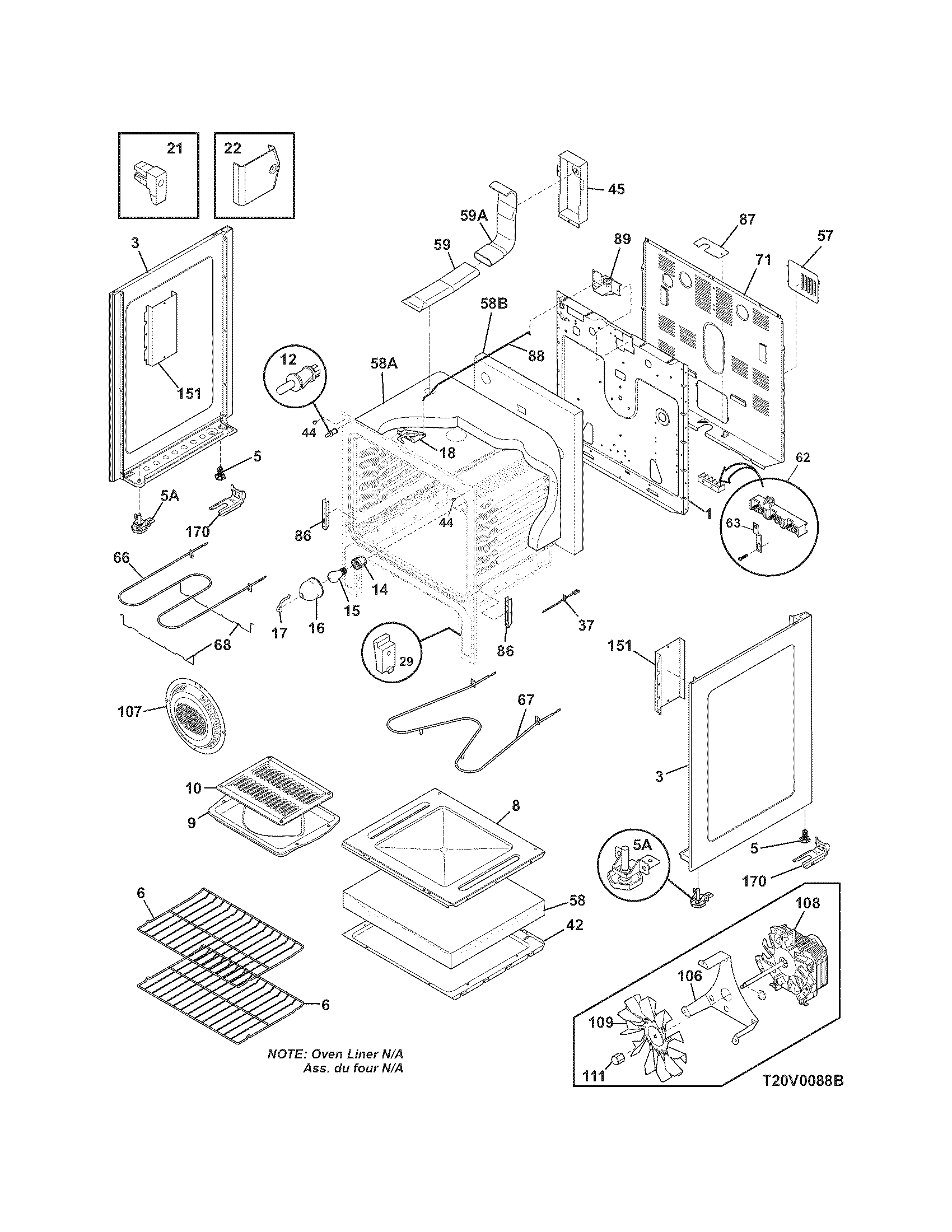 Frigidaire FEF375GCE body diagram
