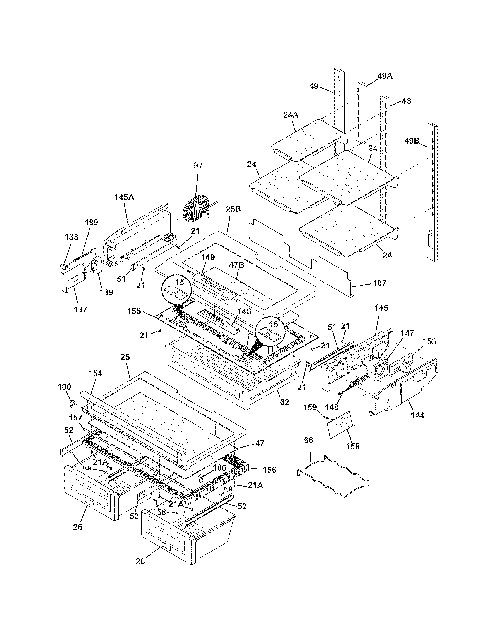Electrolux EW28BS71IS5 shelves diagram