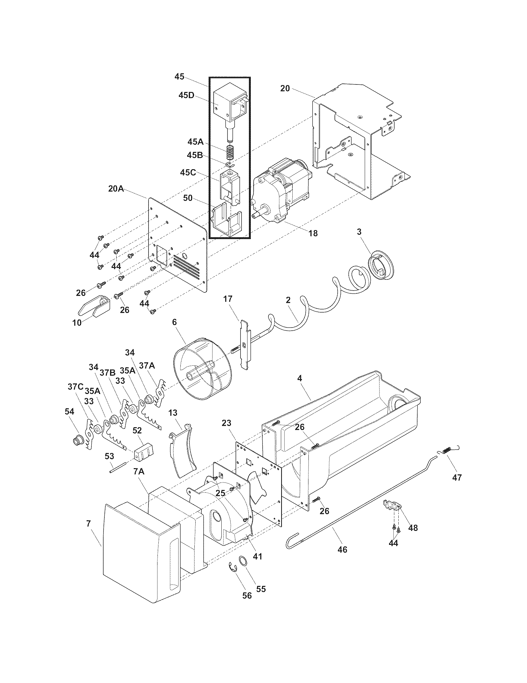 Electrolux EW28BS71IS5 ice container diagram
