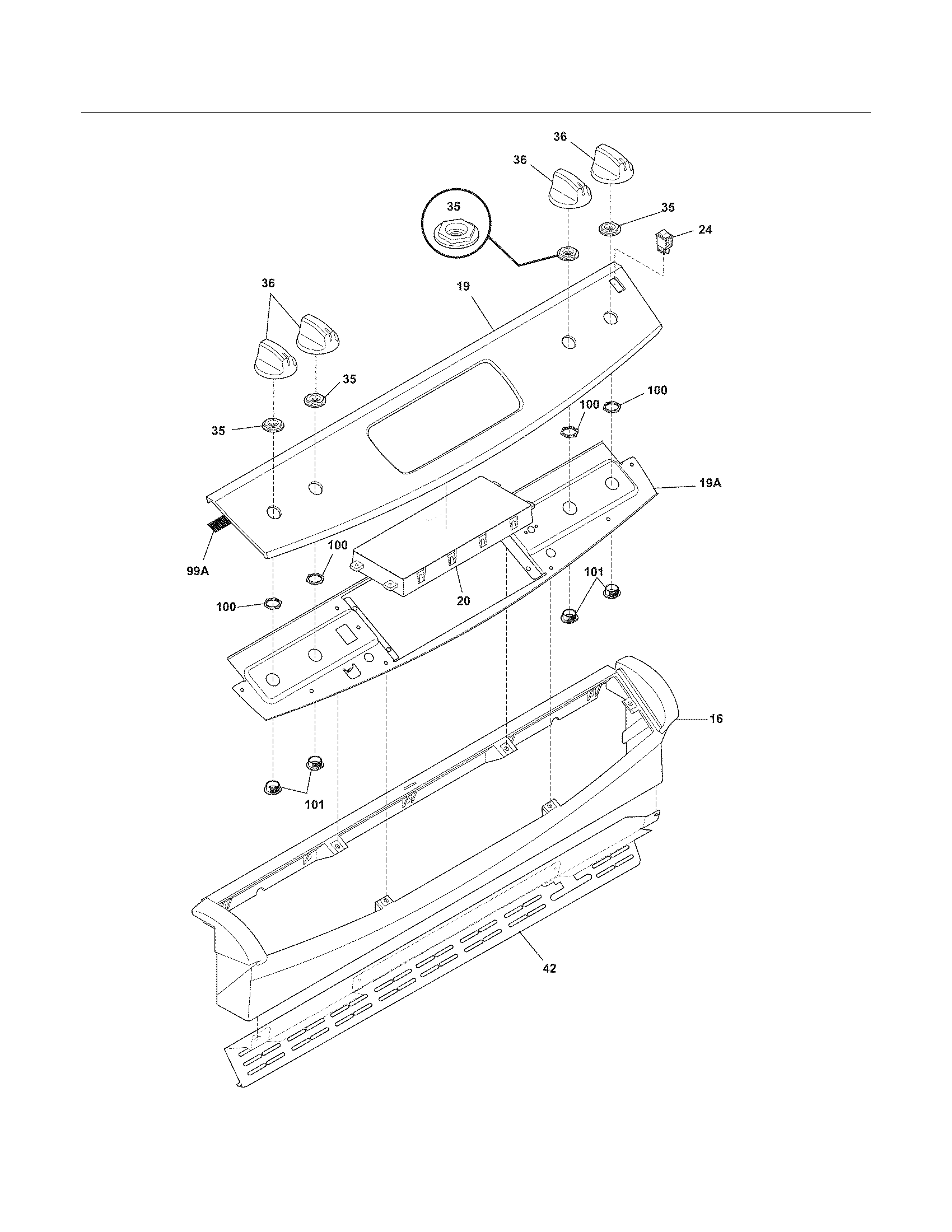 Frigidaire FFGS3025LSA backguard diagram