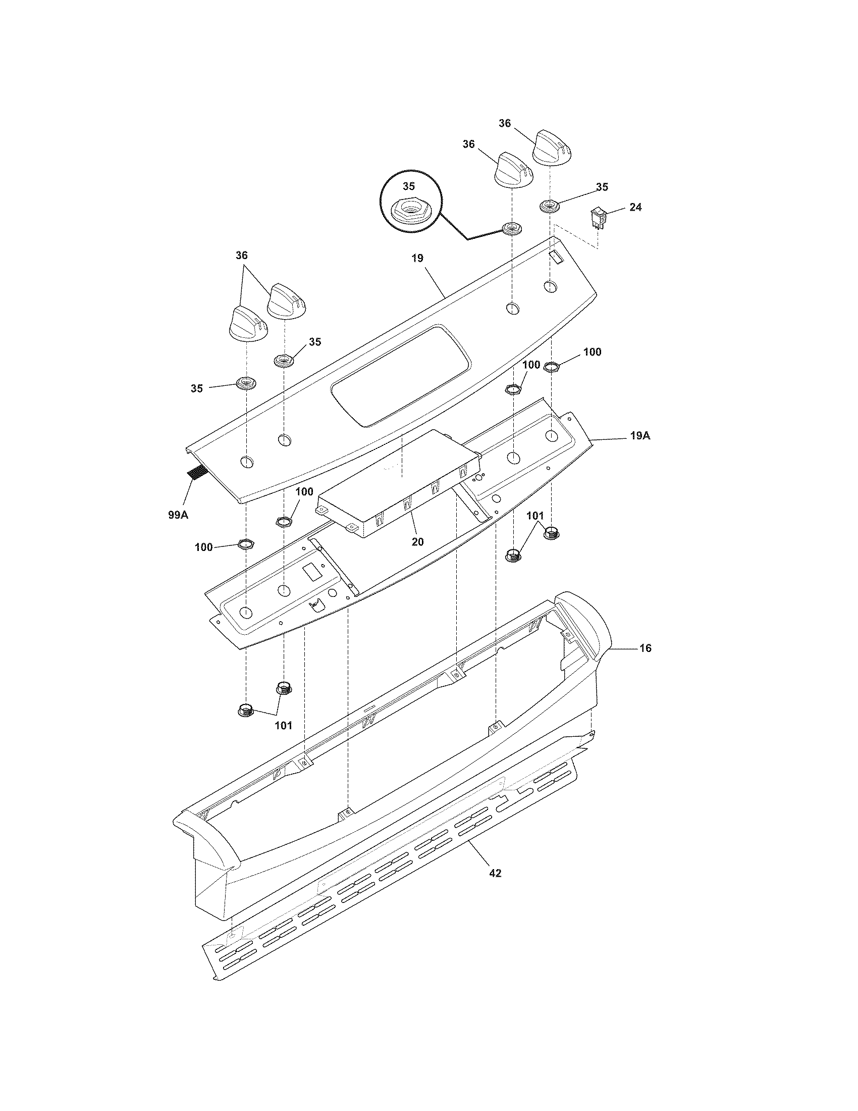 Frigidaire FFGS3025LWA backguard diagram