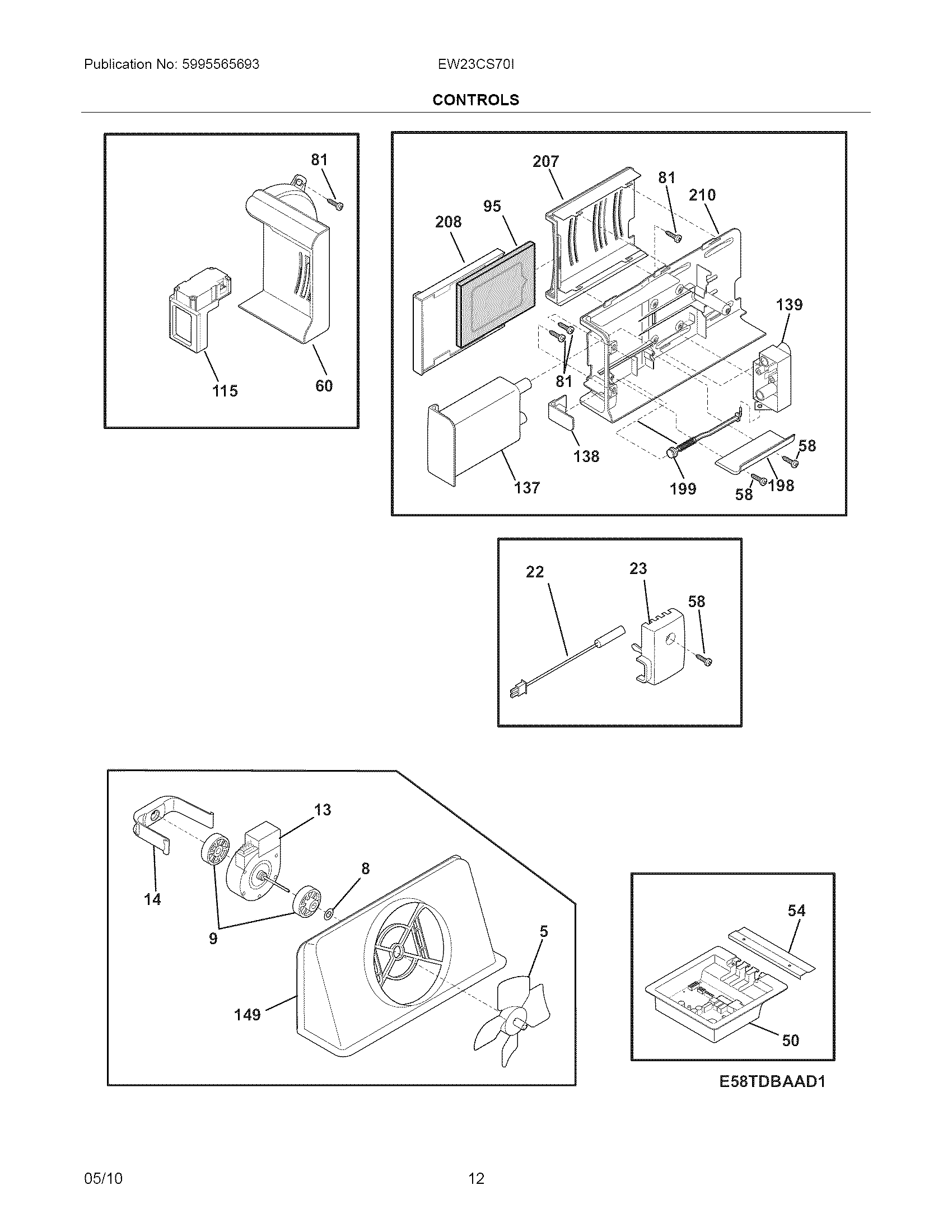 Electrolux EW23CS70IB3 controls diagram