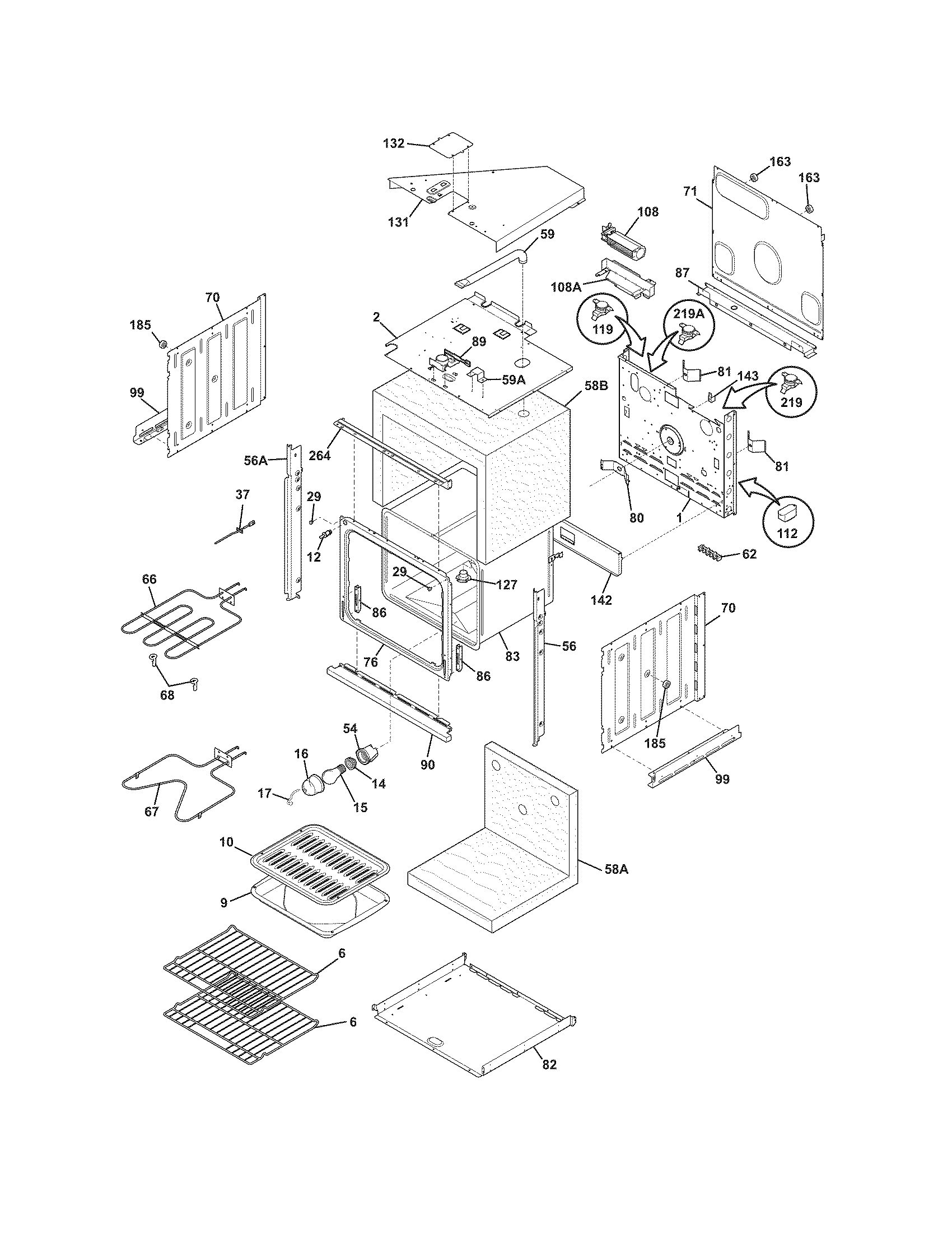 Frigidaire FFEW2725LSA body diagram
