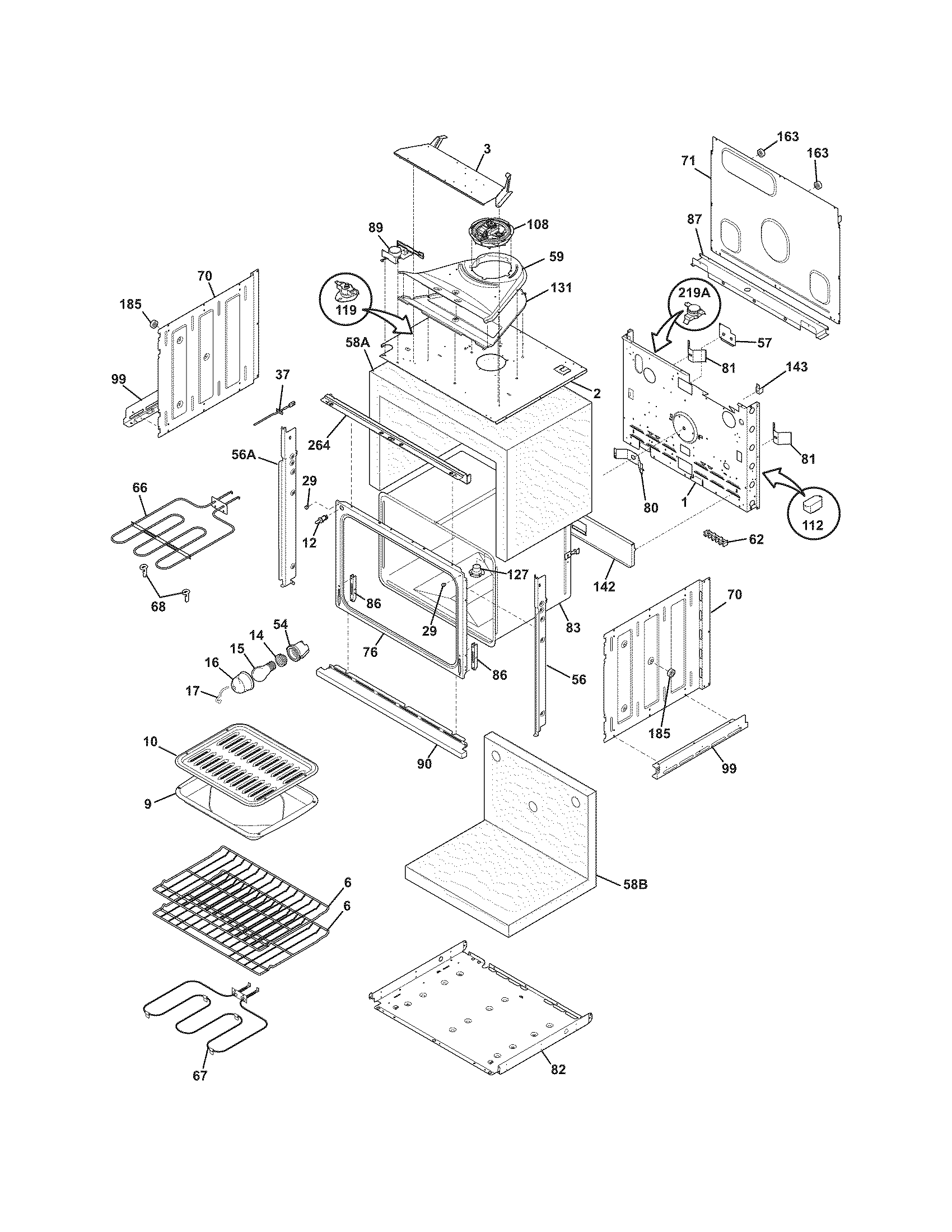 Frigidaire CFEW3025LWA body diagram