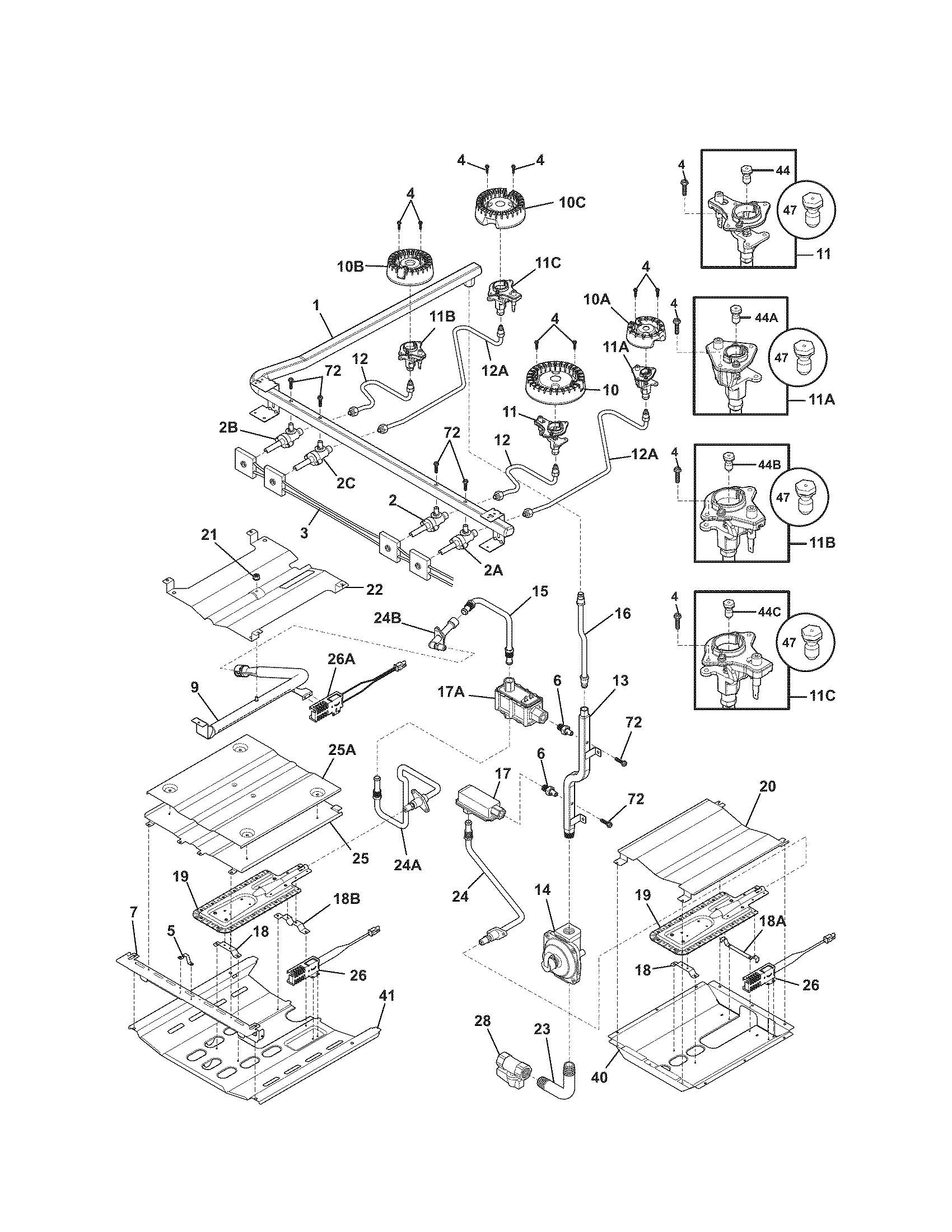 Kenmore 79078012000 burner diagram