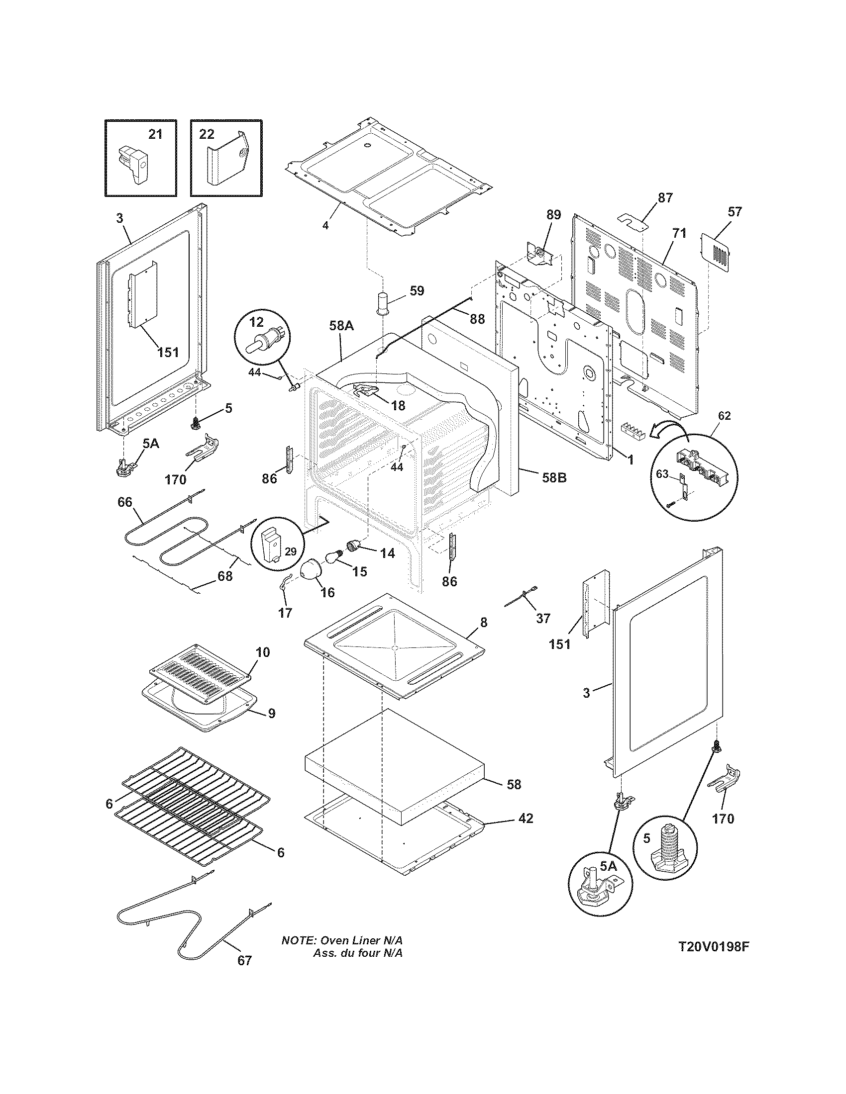 Frigidaire FFEF3015LSB body diagram