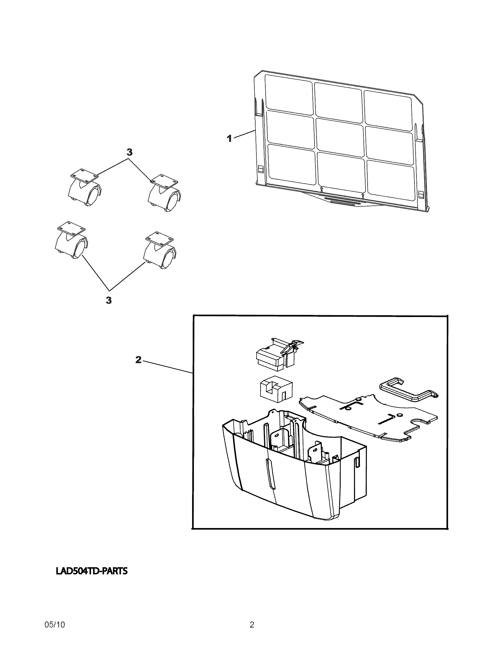 Frigidaire CAD704TDD1 recommended spare parts diagram