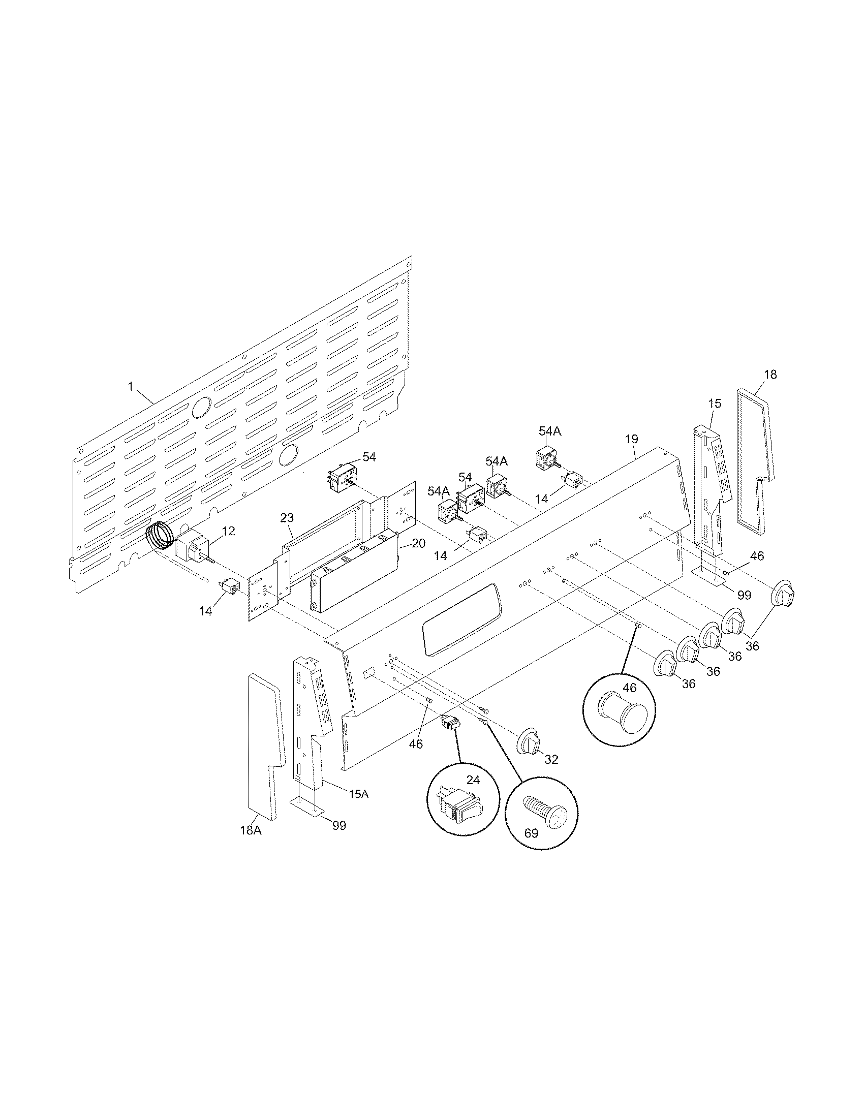 Frigidaire FFEF4017LBB backguard diagram