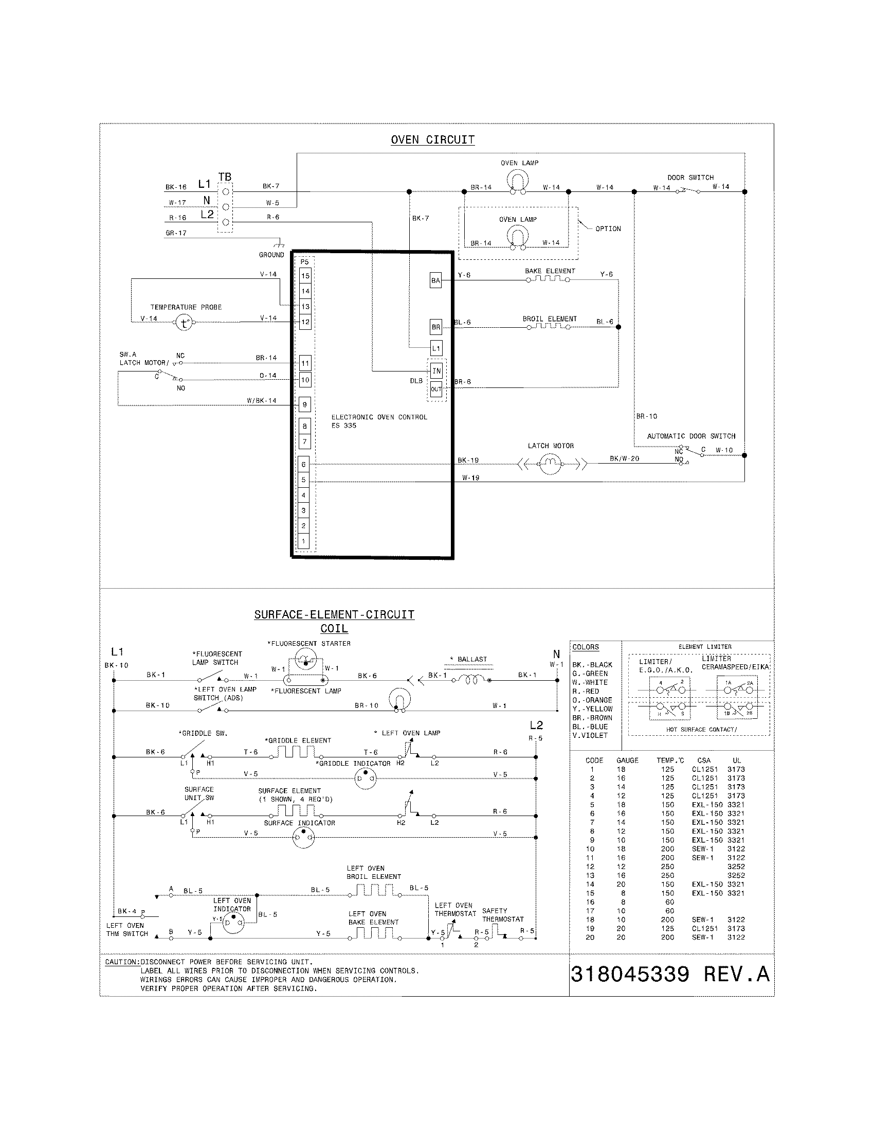 Frigidaire FFEF4017LBB wiring diagram diagram