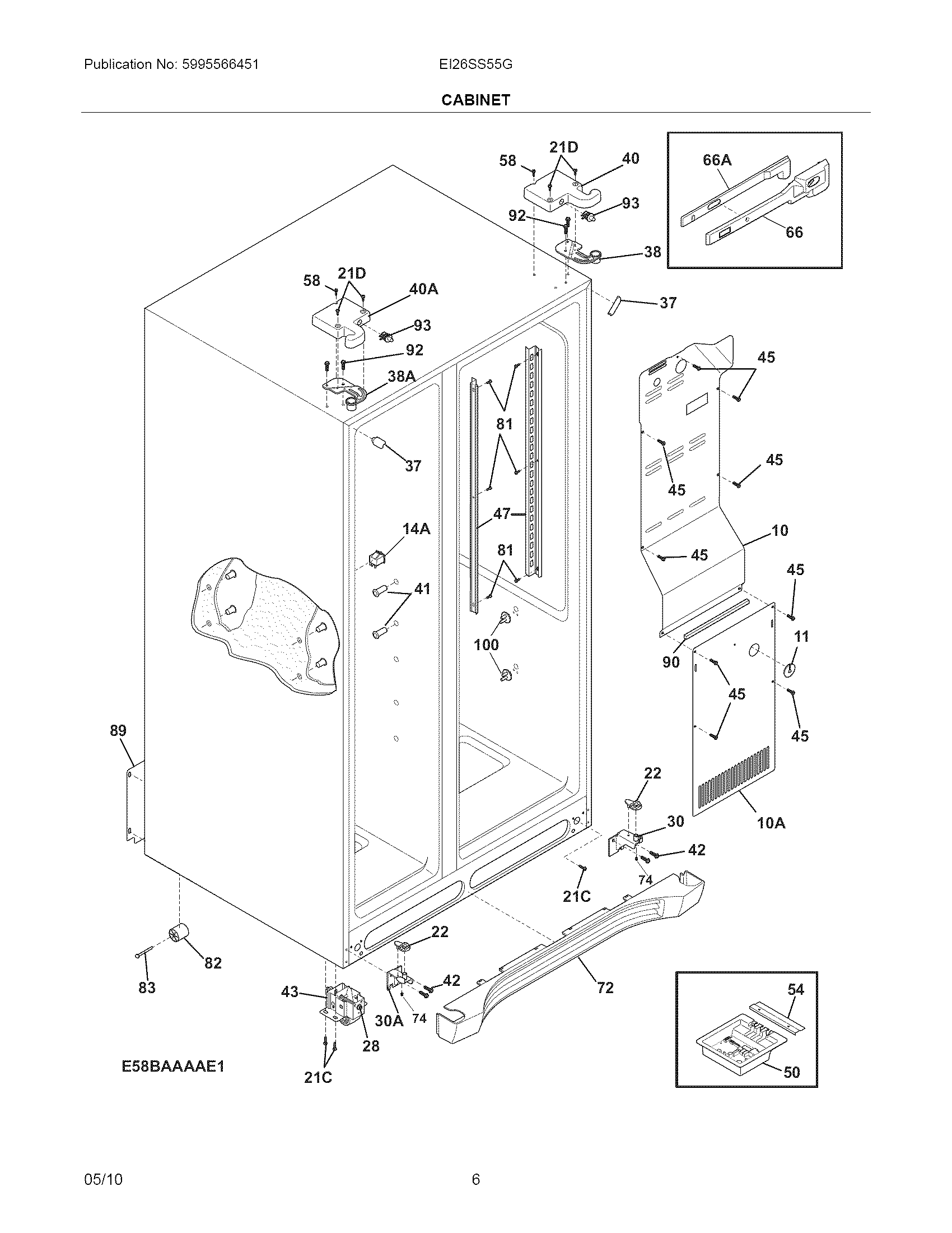 Electrolux EI26SS55GS5 cabinet diagram