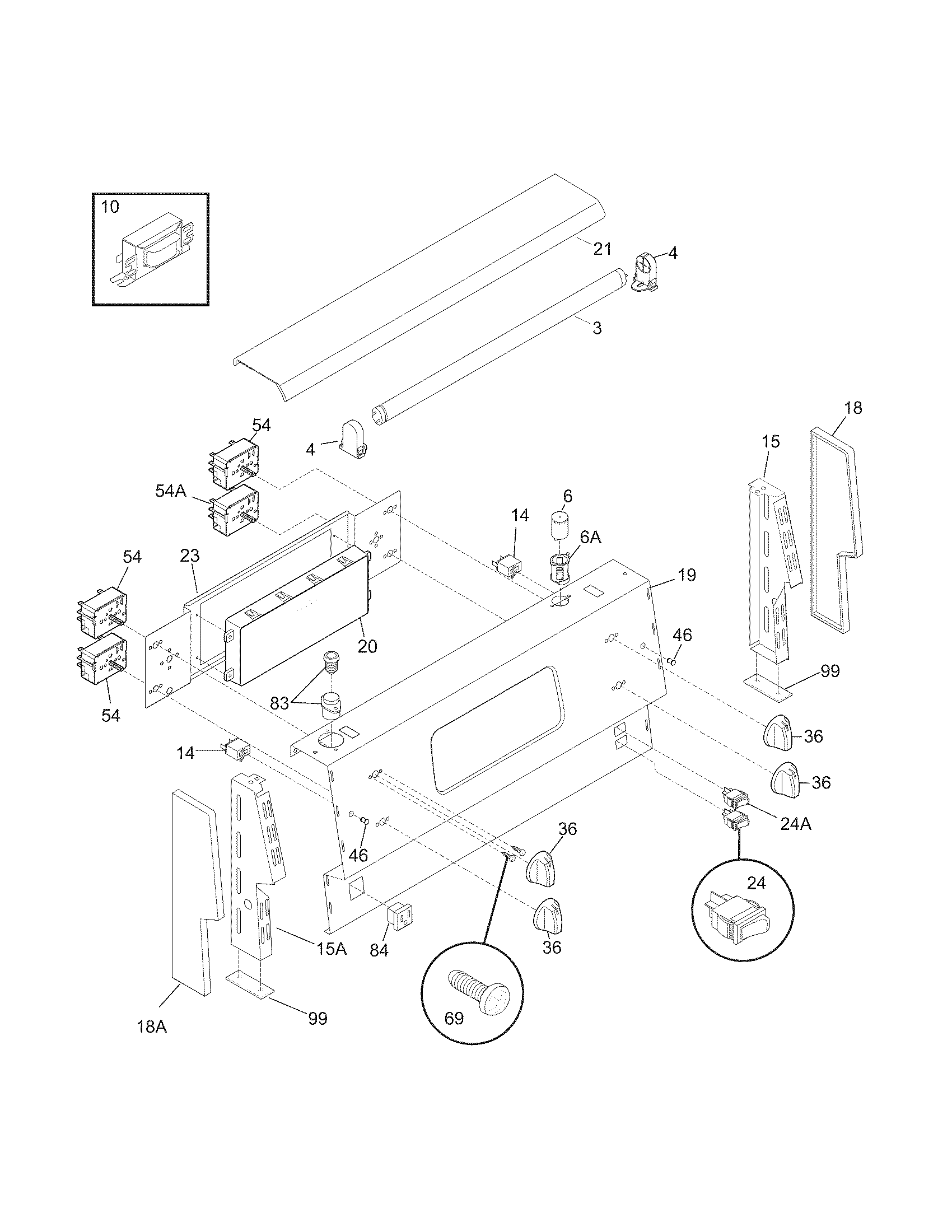 Frigidaire CFEF2425LSA backguard diagram