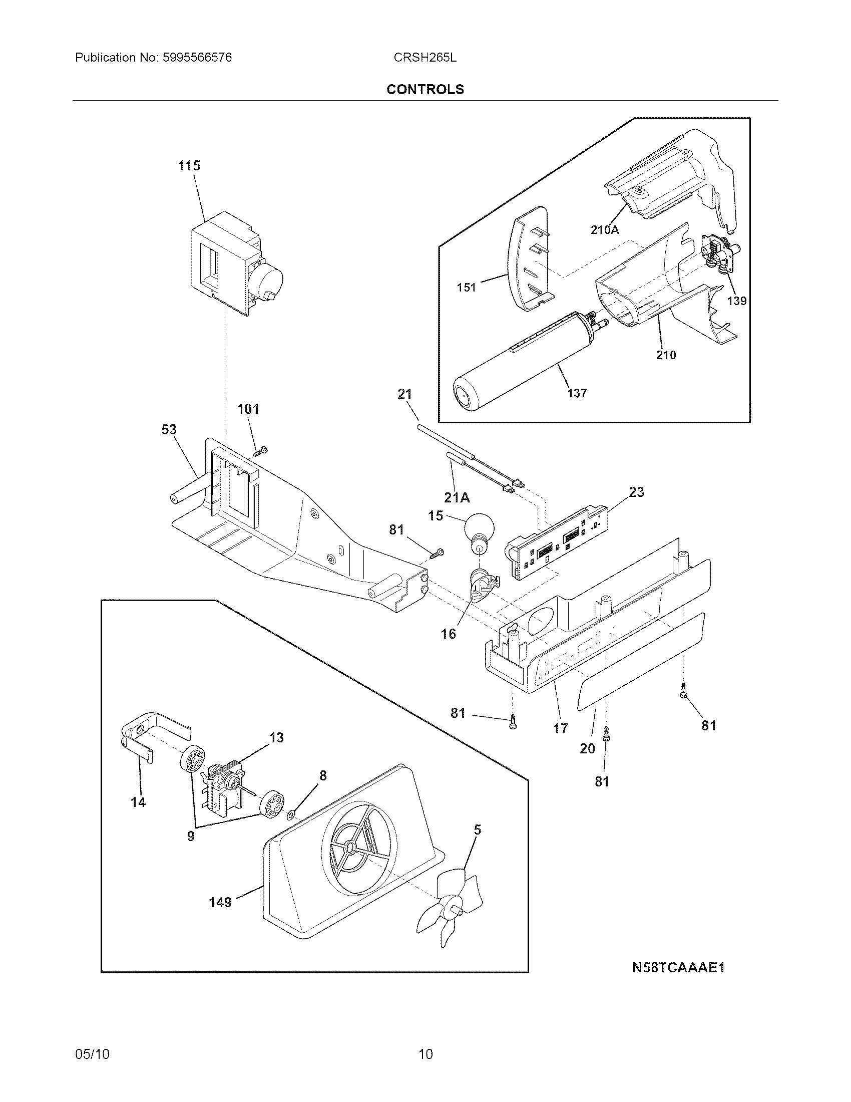 Crosley CRSH265LB0 controls diagram