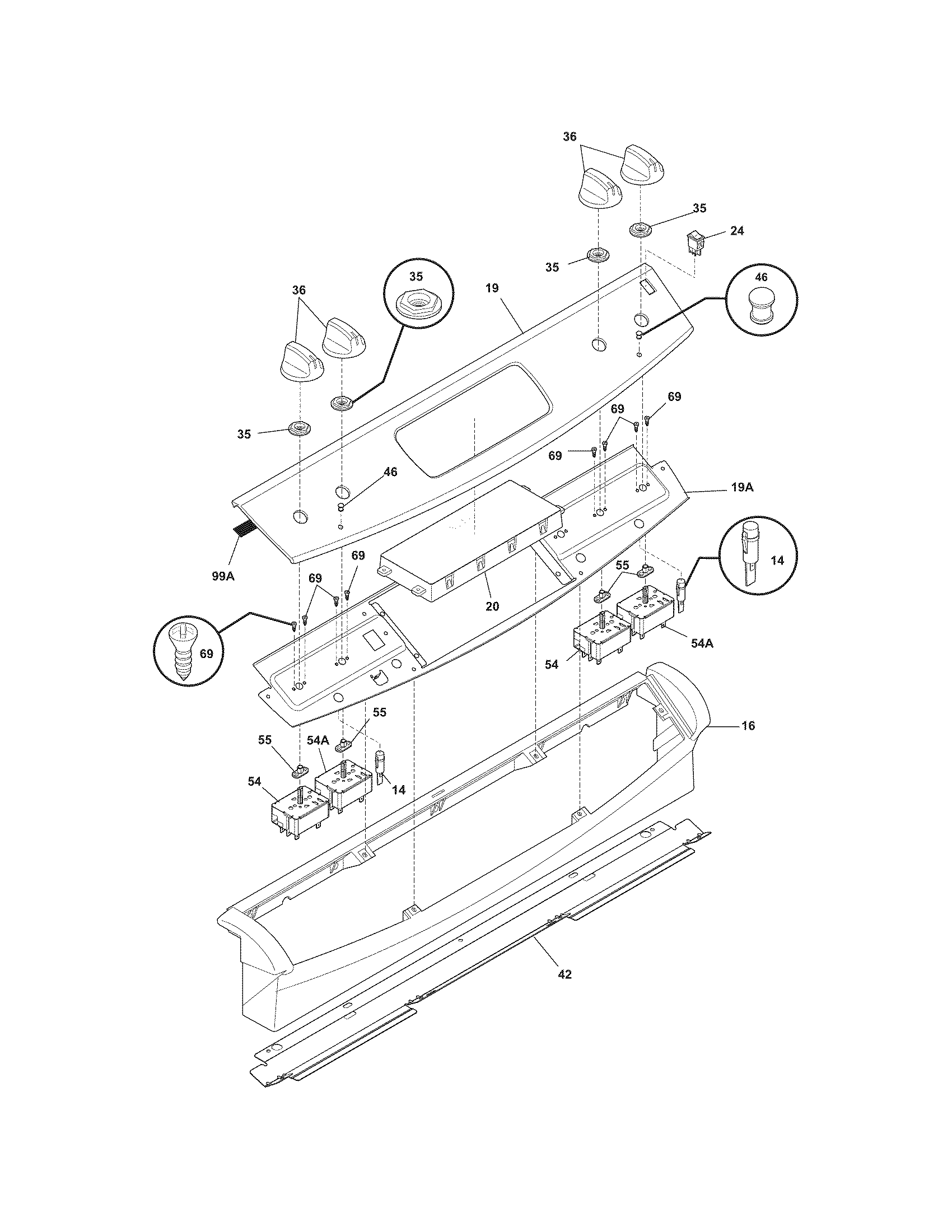 Frigidaire FFES3015LSA backguard diagram