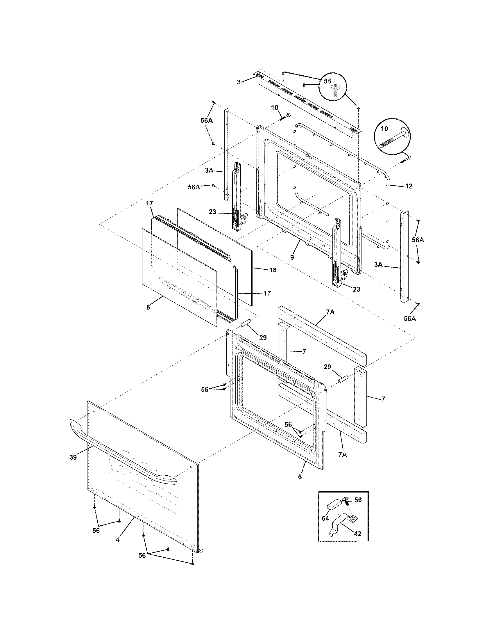 Frigidaire FFET3025LBA doors diagram