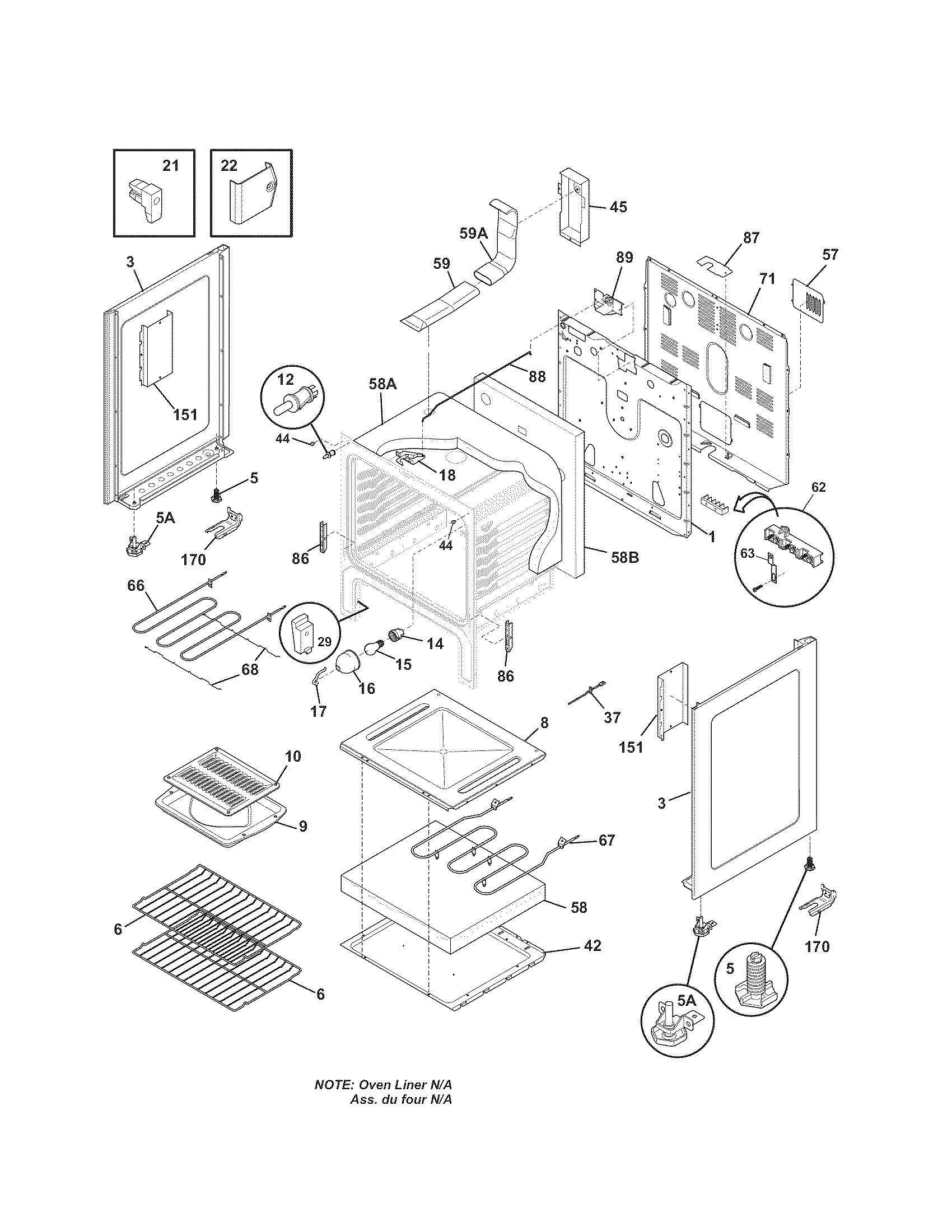 Kenmore 7909611340G body diagram