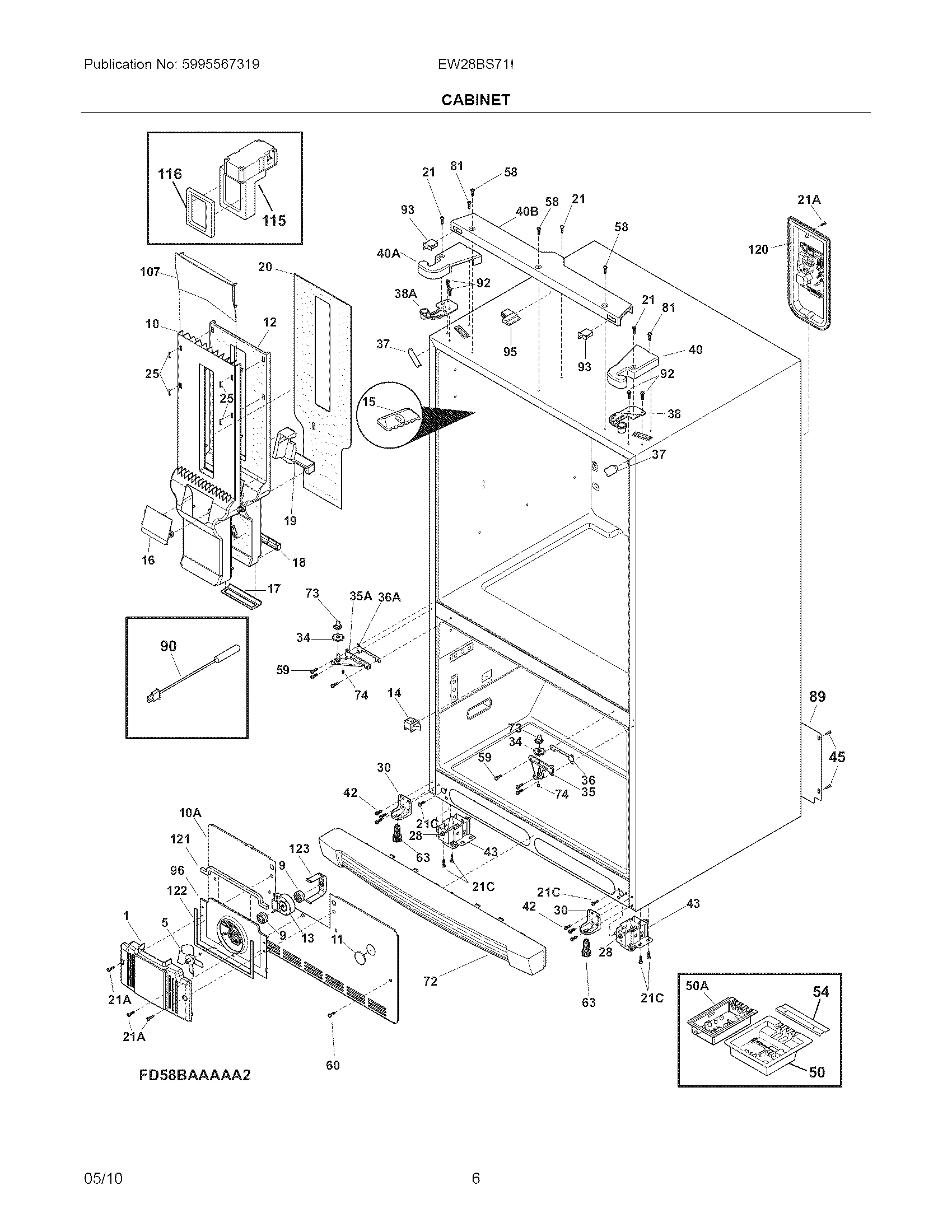 Electrolux EW28BS71IW6 cabinet diagram