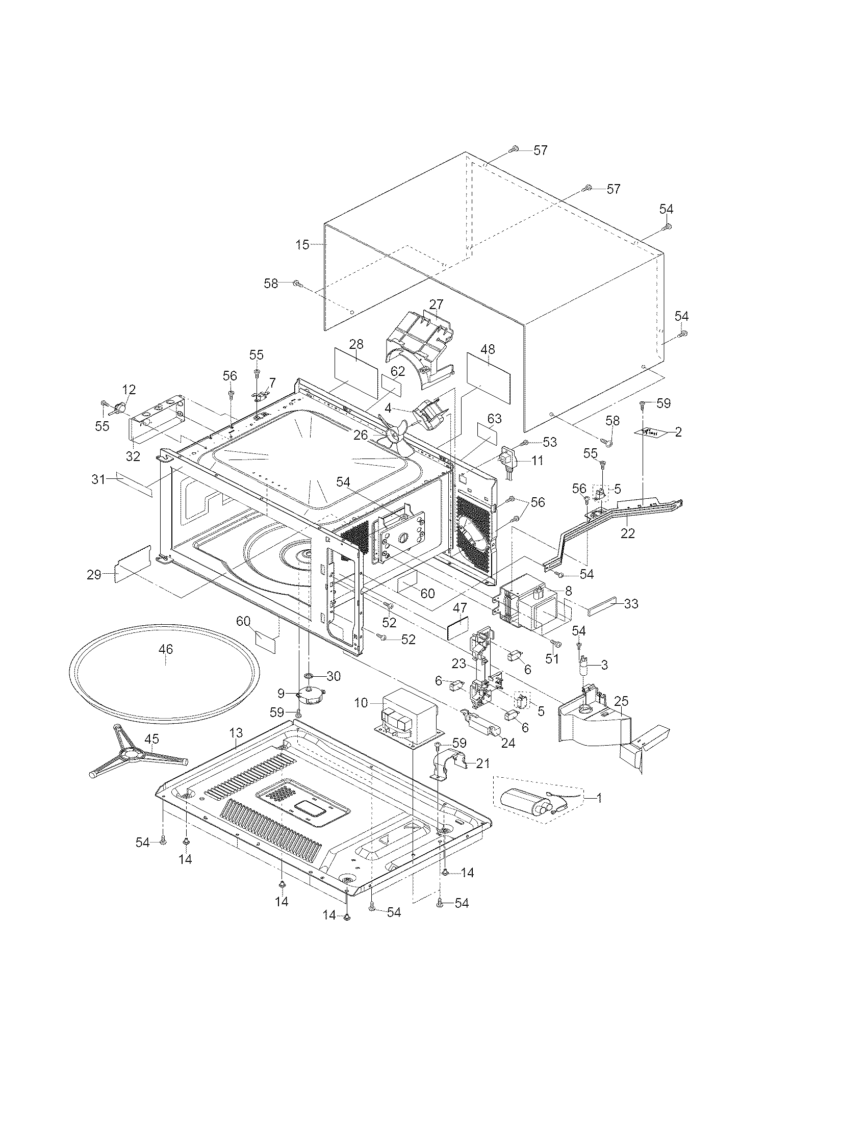 Frigidaire CPMO209KFB oven,cabinet diagram