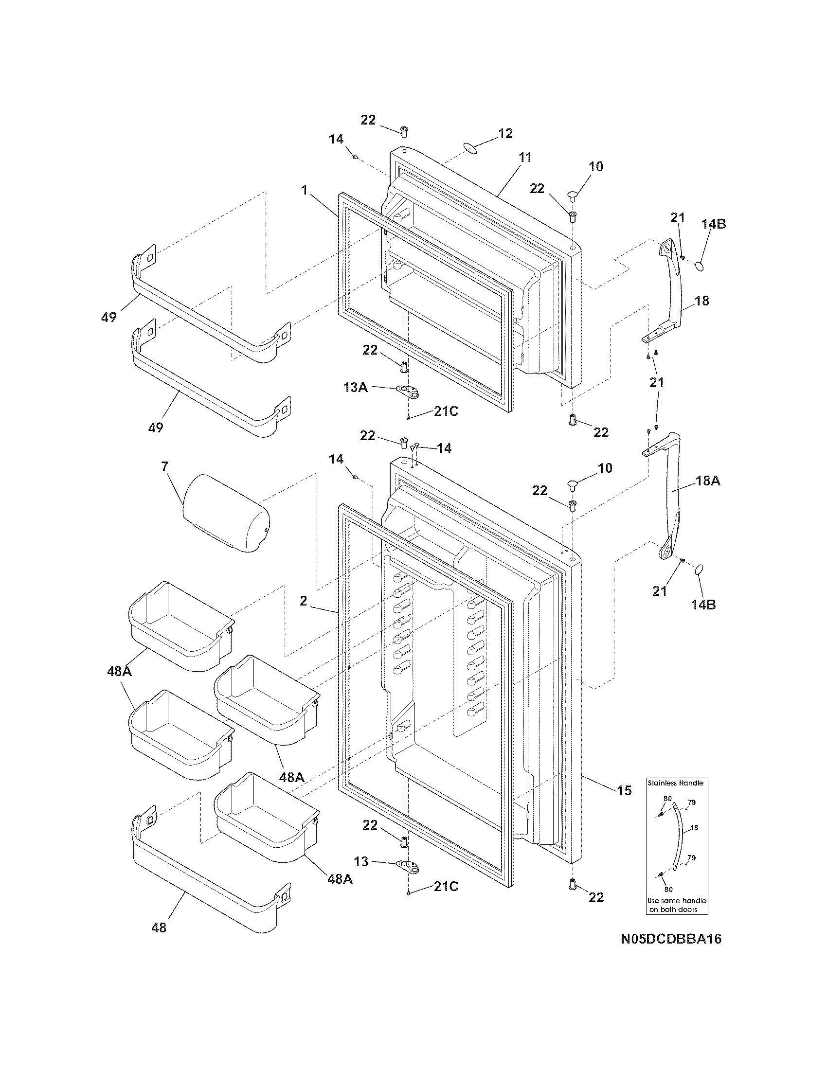 Crosley CRT216HLQ1 door diagram