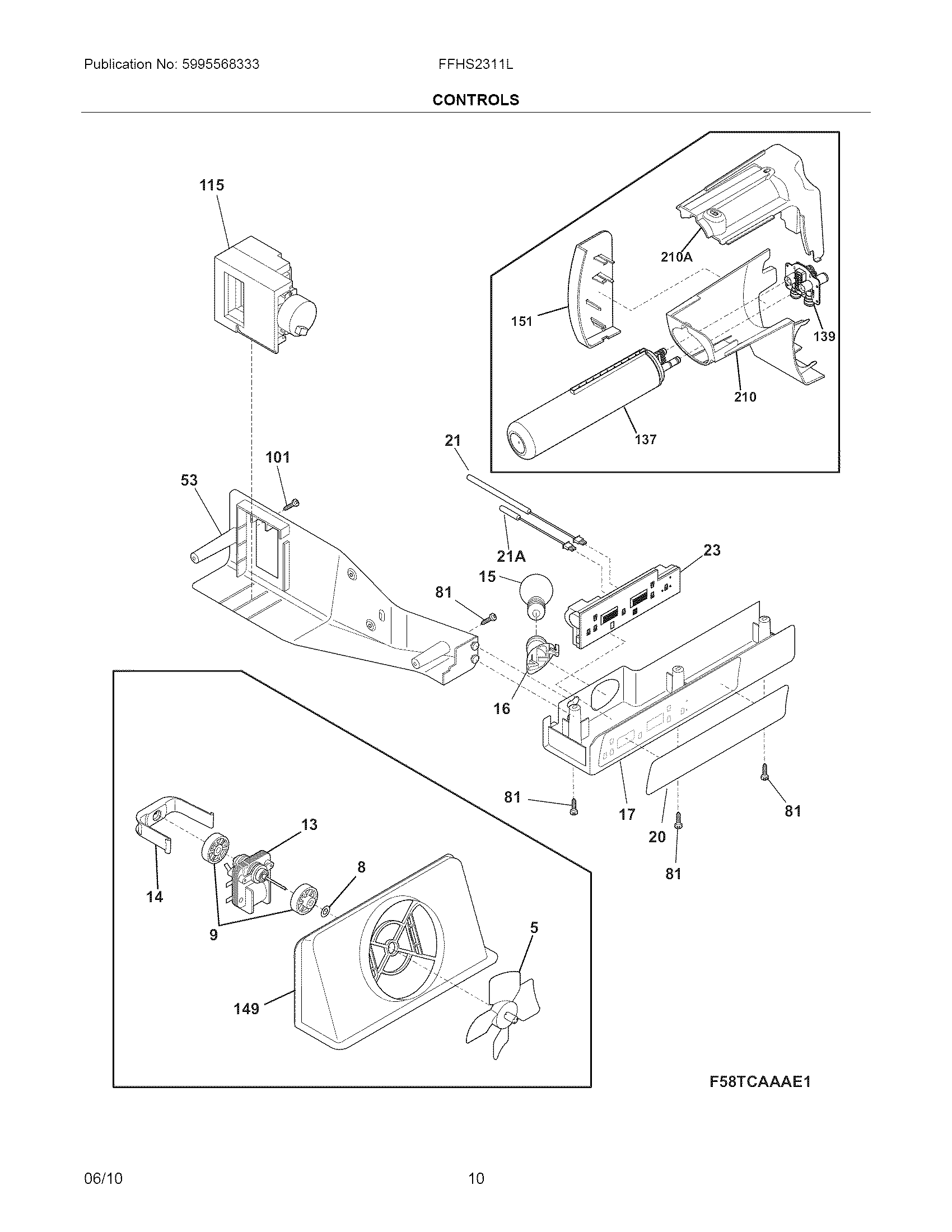 Frigidaire FFHS2311LB1 controls diagram